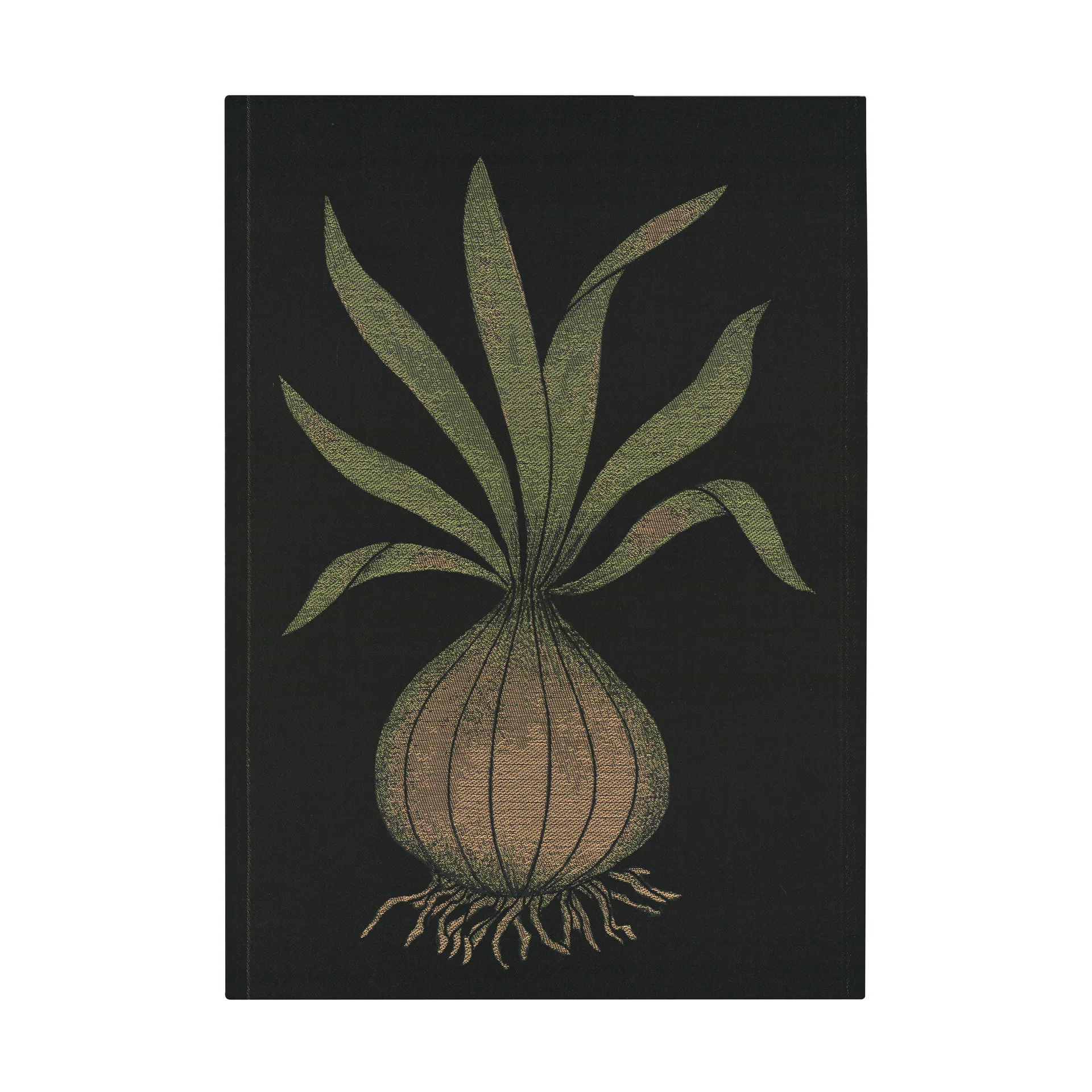 Lök kitchen towel 48x70 cm, Black-dark yellow Ekelund Linneväveri