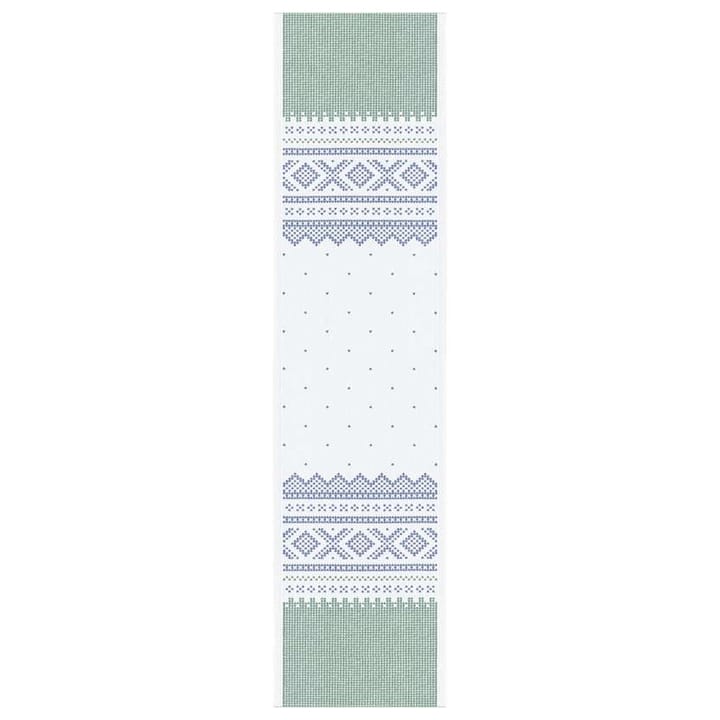 Marius tablerunner 35x140 cm - Green-blue - Ekelund Linneväveri