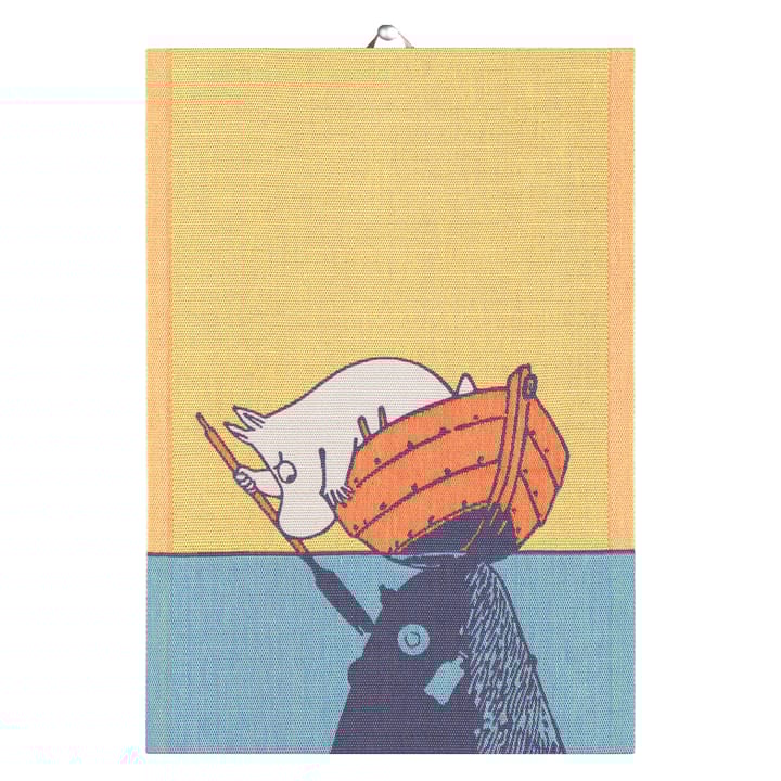 Moomin & boat kitchen towel 35x50 cm - multi - Ekelund Linneväveri