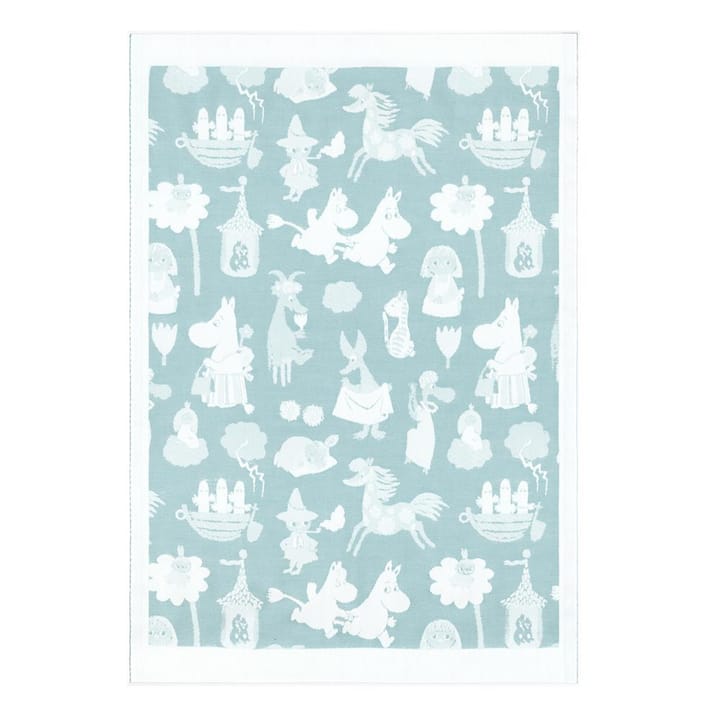 Moomin Valley kids blanket, blue Ekelund Linneväveri