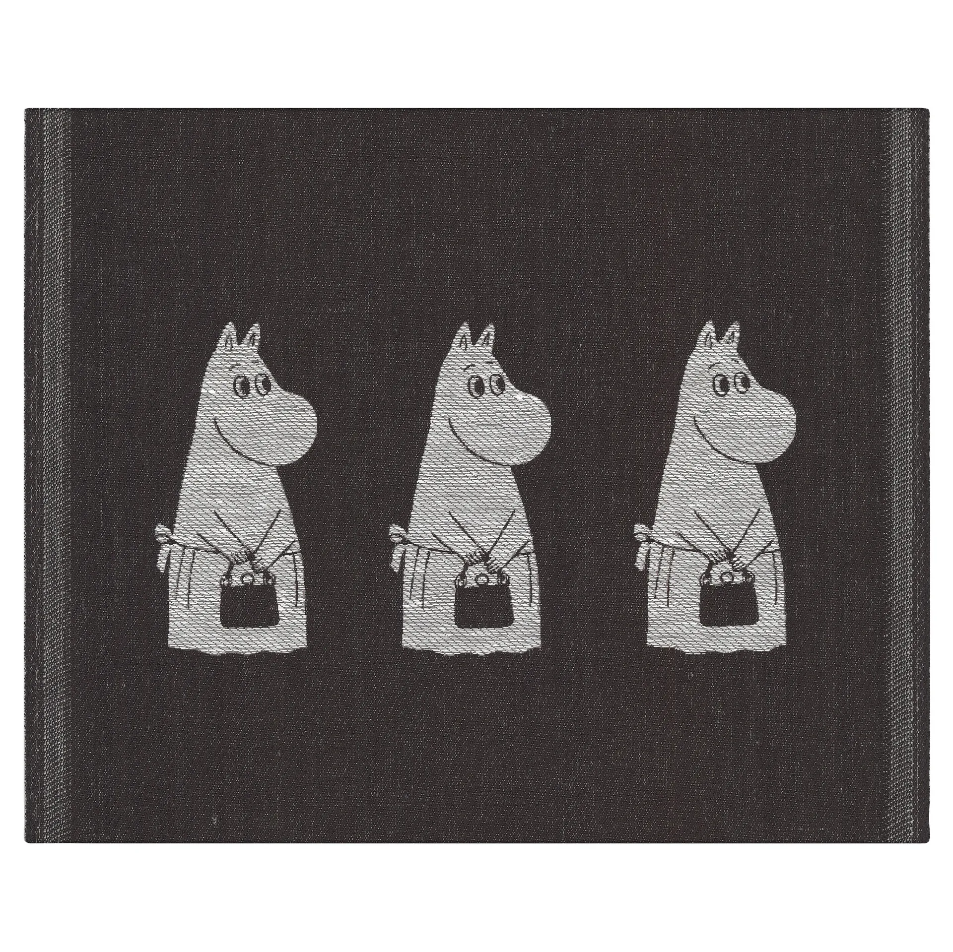 Moominmamma dish towel 28x35 cm, black Ekelund Linneväveri