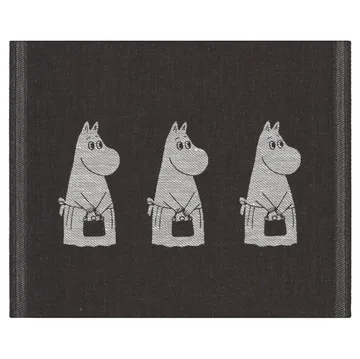 Moominmamma dish towel 28x35 cm - black - Ekelund Linneväveri