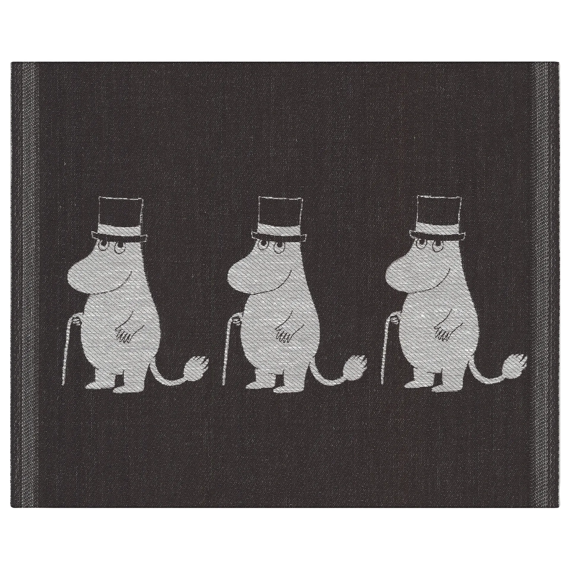 Moominpappa dish towel 28x35 cm, black Ekelund Linneväveri