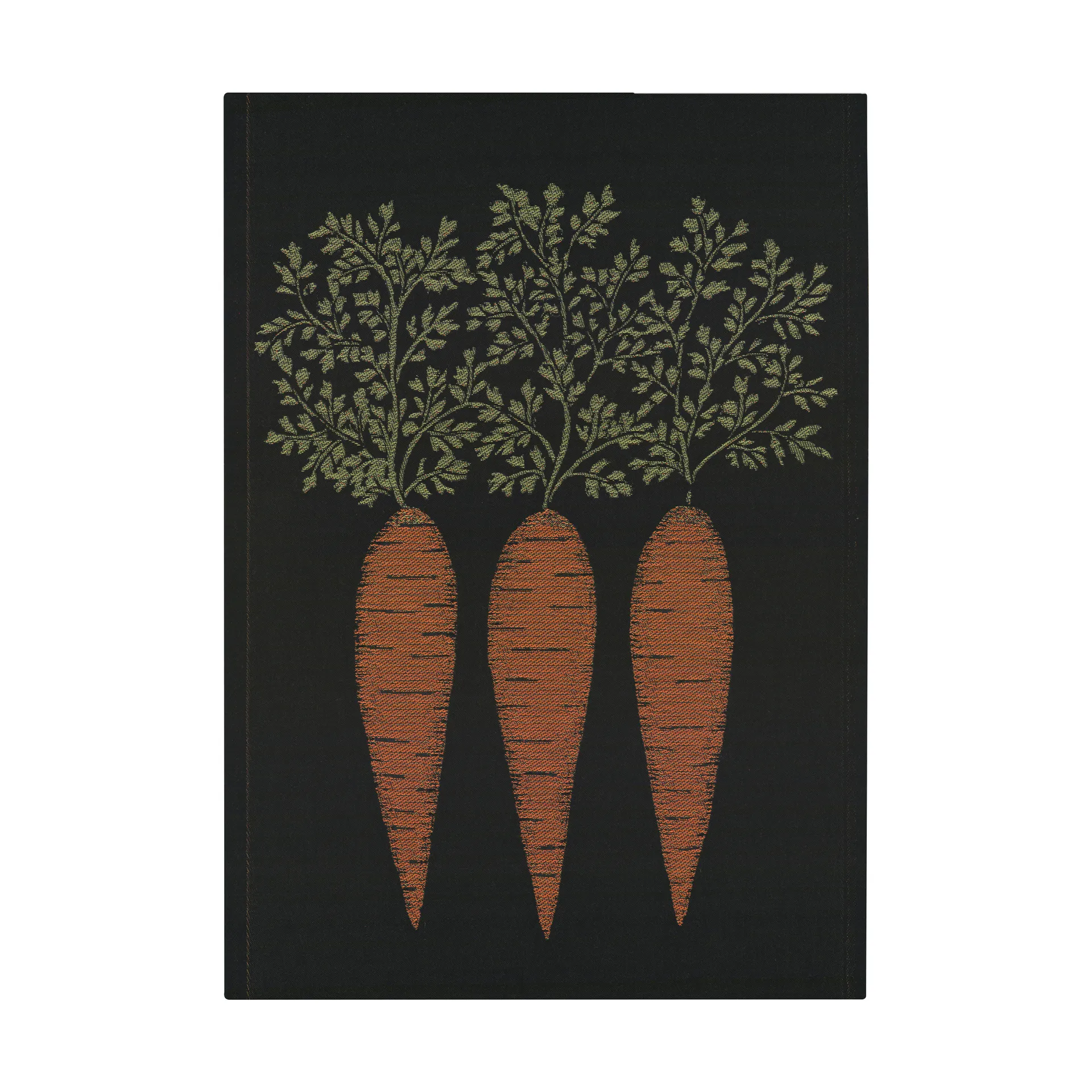 Morot kitchen towel 48x70 cm, Black-orange Ekelund Linneväveri