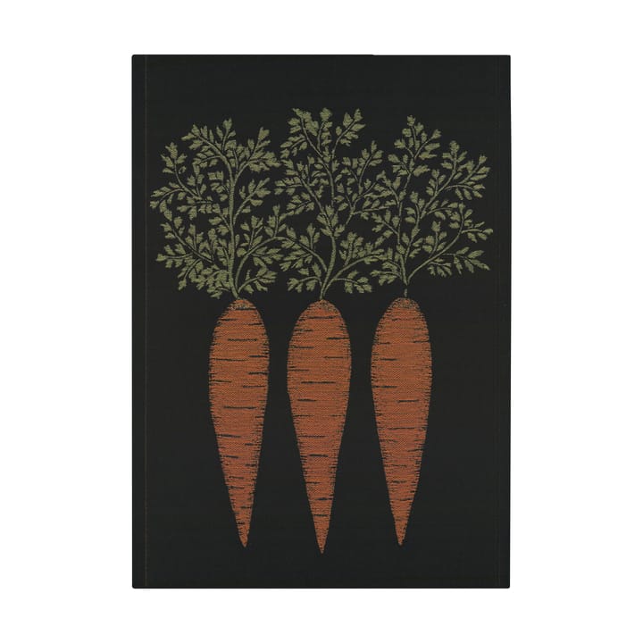 Morot kitchen towel 48x70 cm - Black-orange - Ekelund Linneväveri