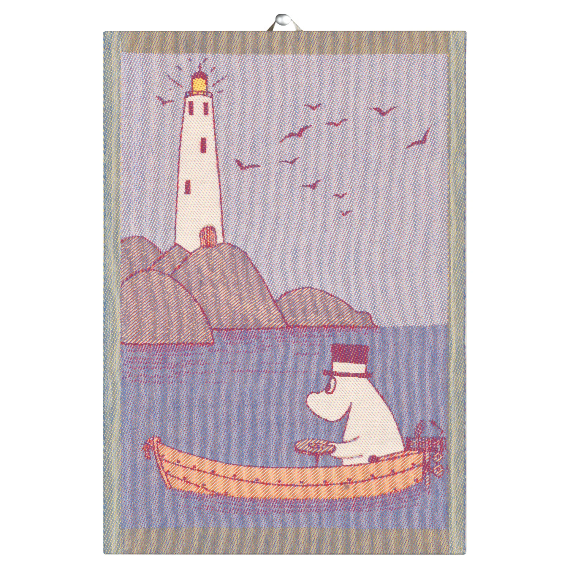 Mumin kitchen towel 35x50 cm, row the boat Ekelund Linneväveri