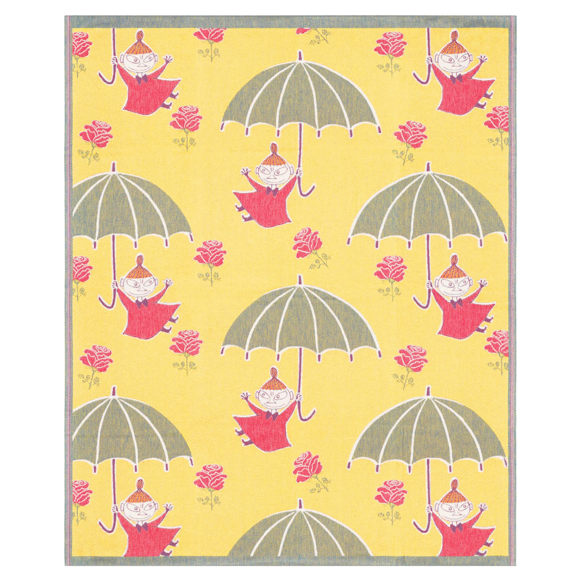 Mumin throw 140x170 cm, umbrella Ekelund Linneväveri
