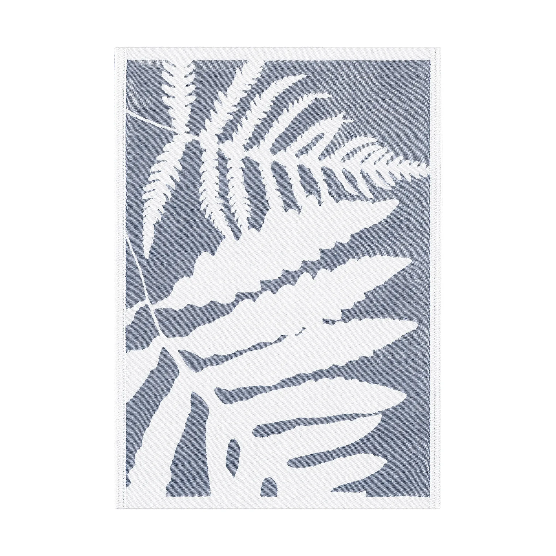 Ormbunkar kitchen towel 50x70 cm, Blue-white Ekelund Linneväveri