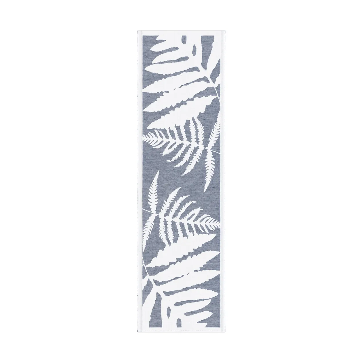 Ekelund Linneväveri Ormbunkar table runner 35x120 cm Blue-white