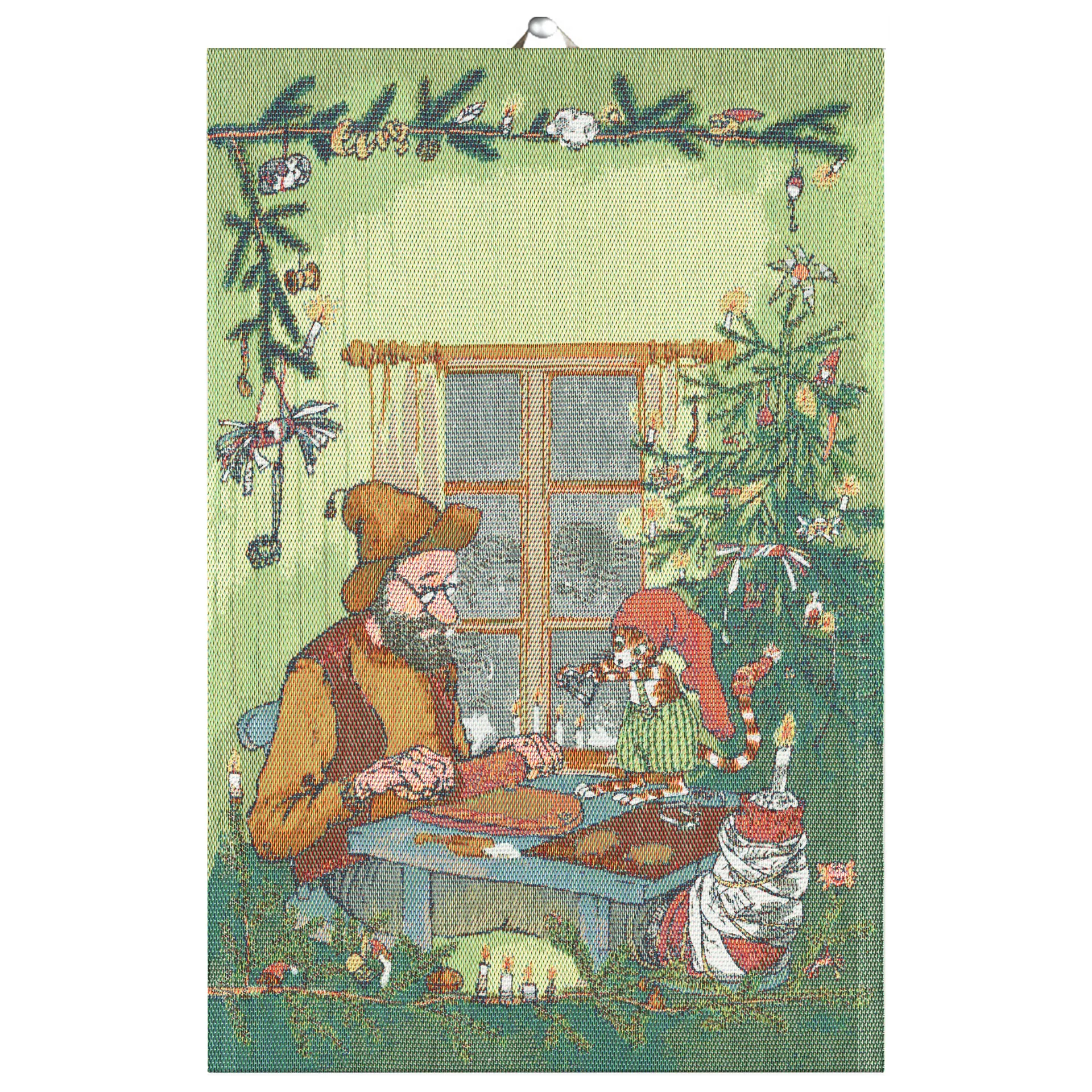 Pettson & Findus kitchen towel, Christmas decoration Ekelund Linneväveri