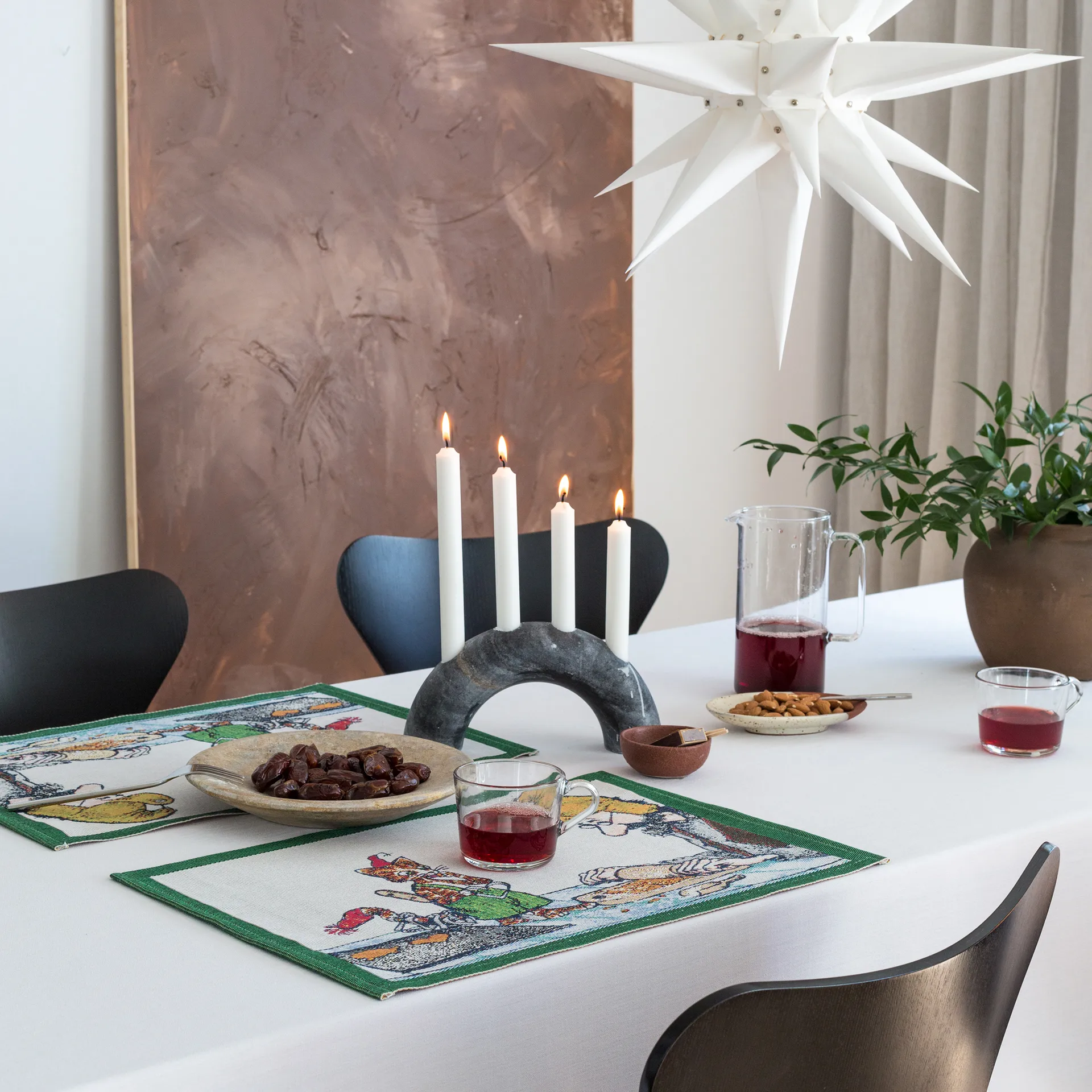 Pettson & Findus placemat 35x48 cm, ginger bread Ekelund Linneväveri