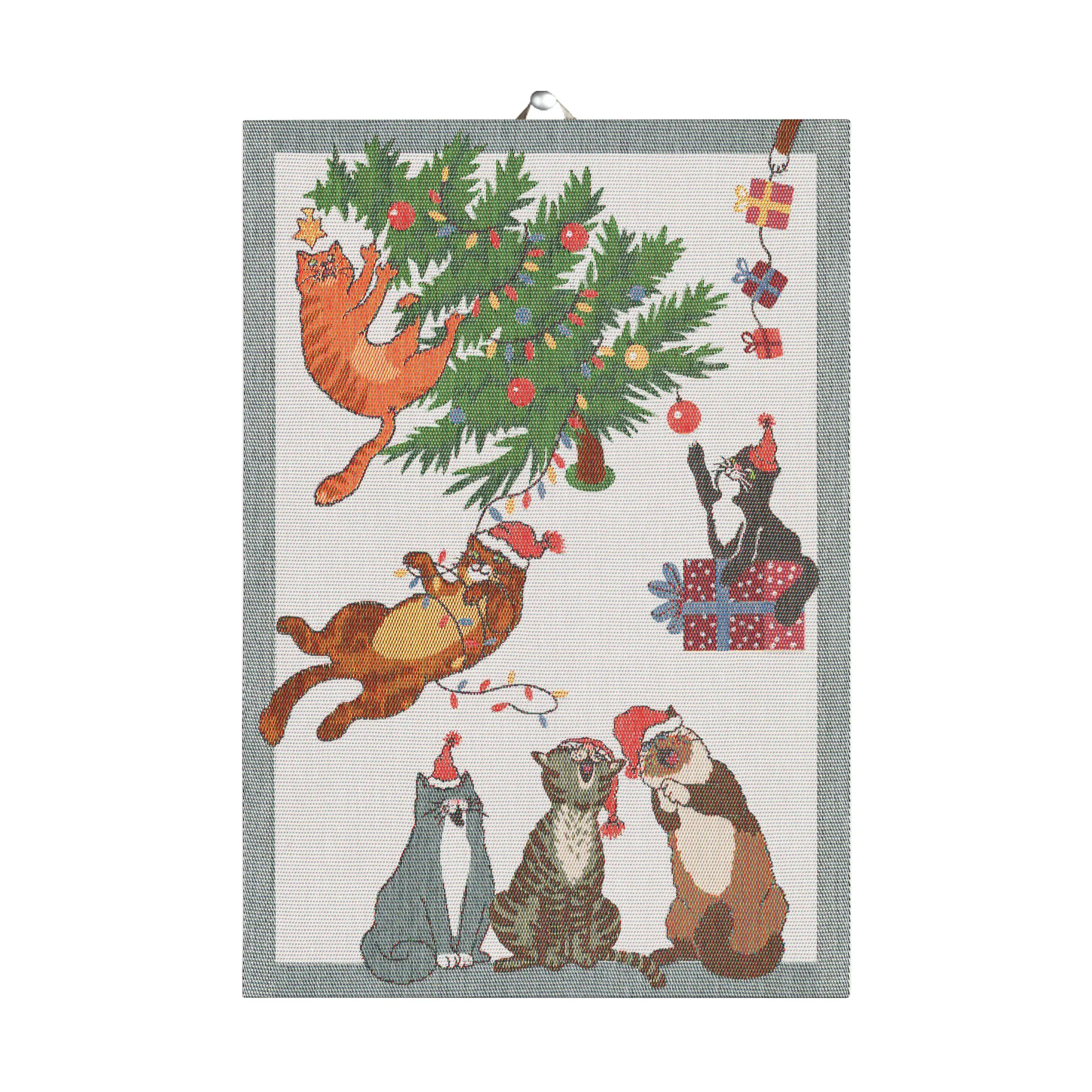 Purr-fect Christmas kitchen towel 35x50 cm, Multi Ekelund Linneväveri