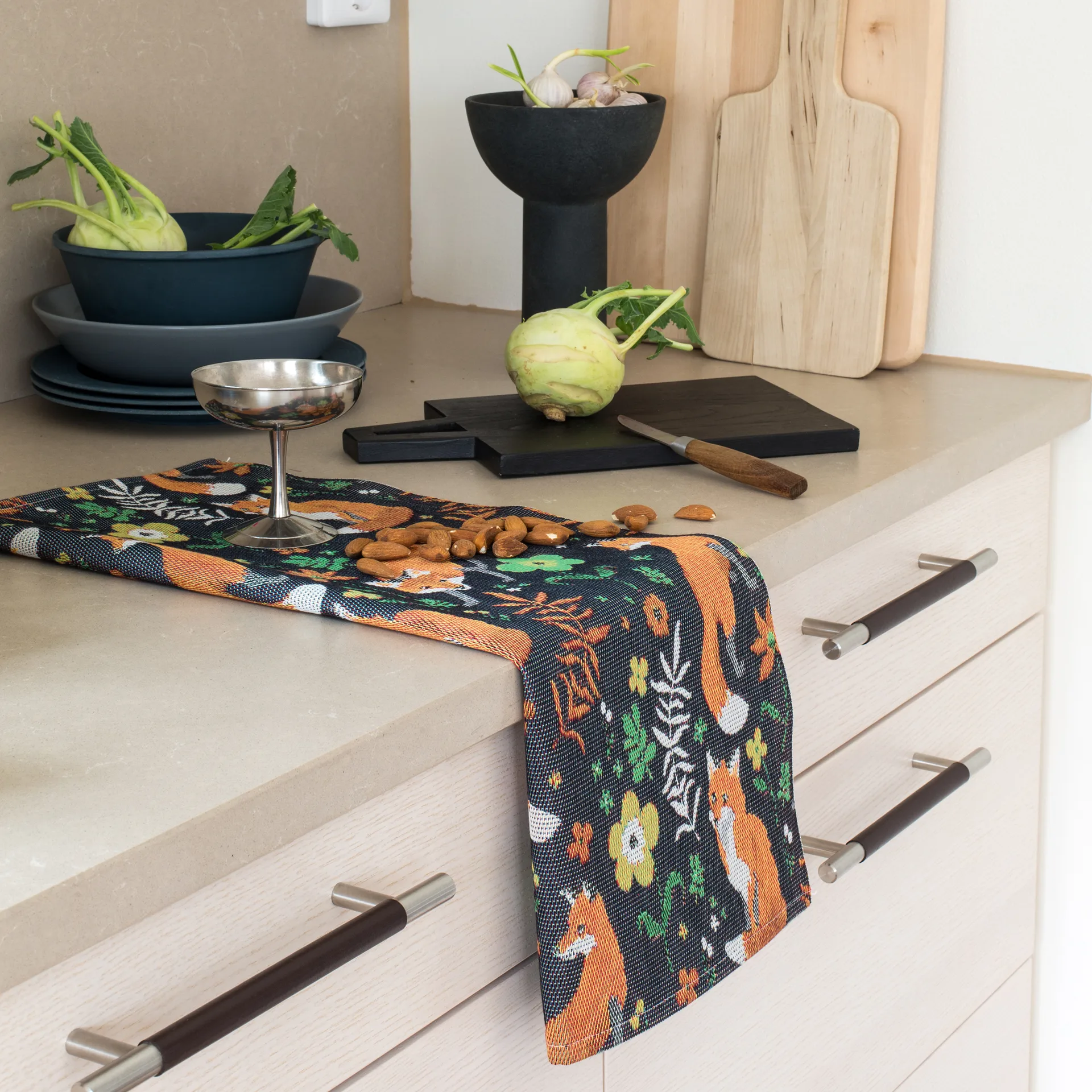 Rävrike kitchen towel 35x50 cm, multi Ekelund Linneväveri