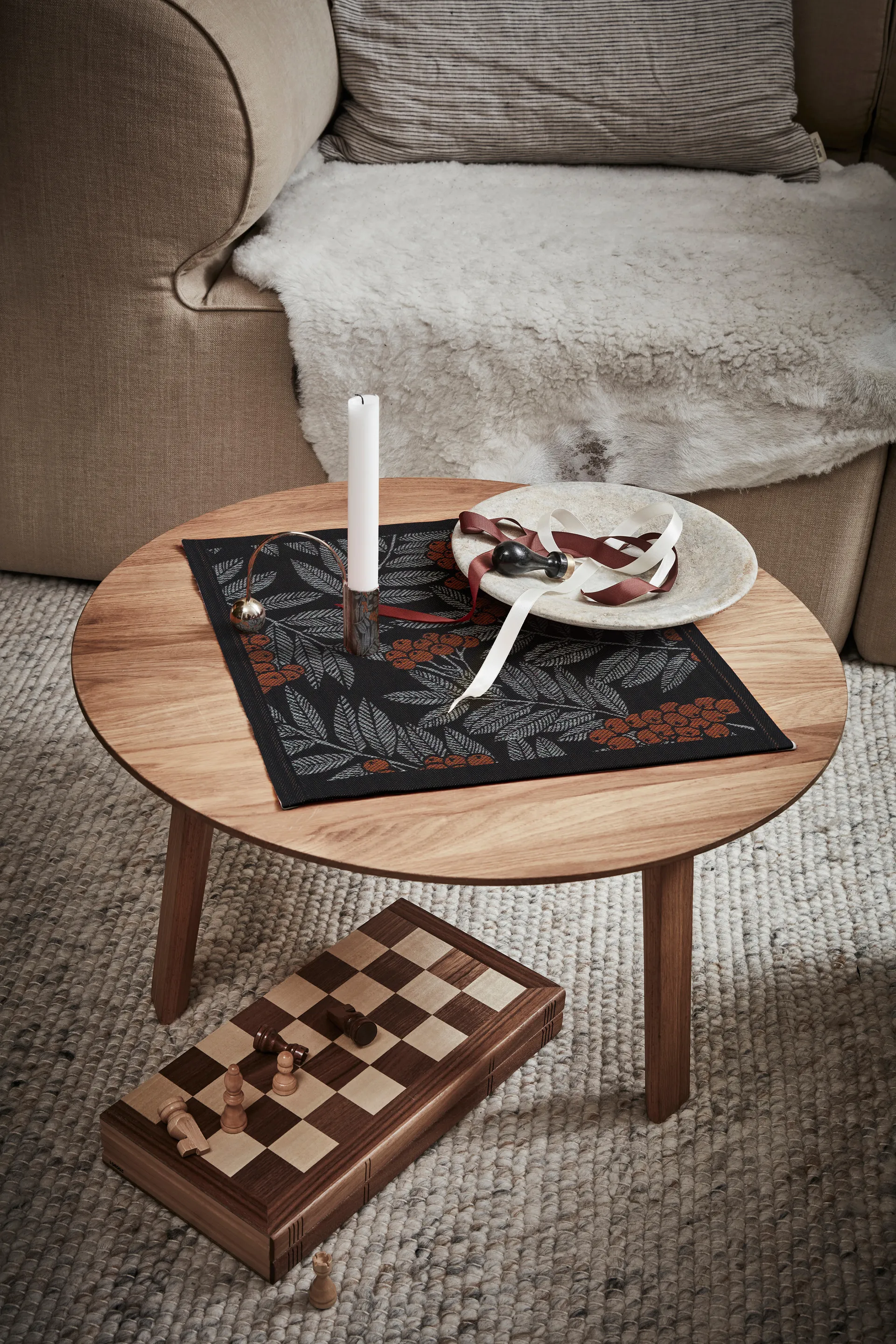 Rönnbärssingle napkin, 35x35 cm Ekelund Linneväveri