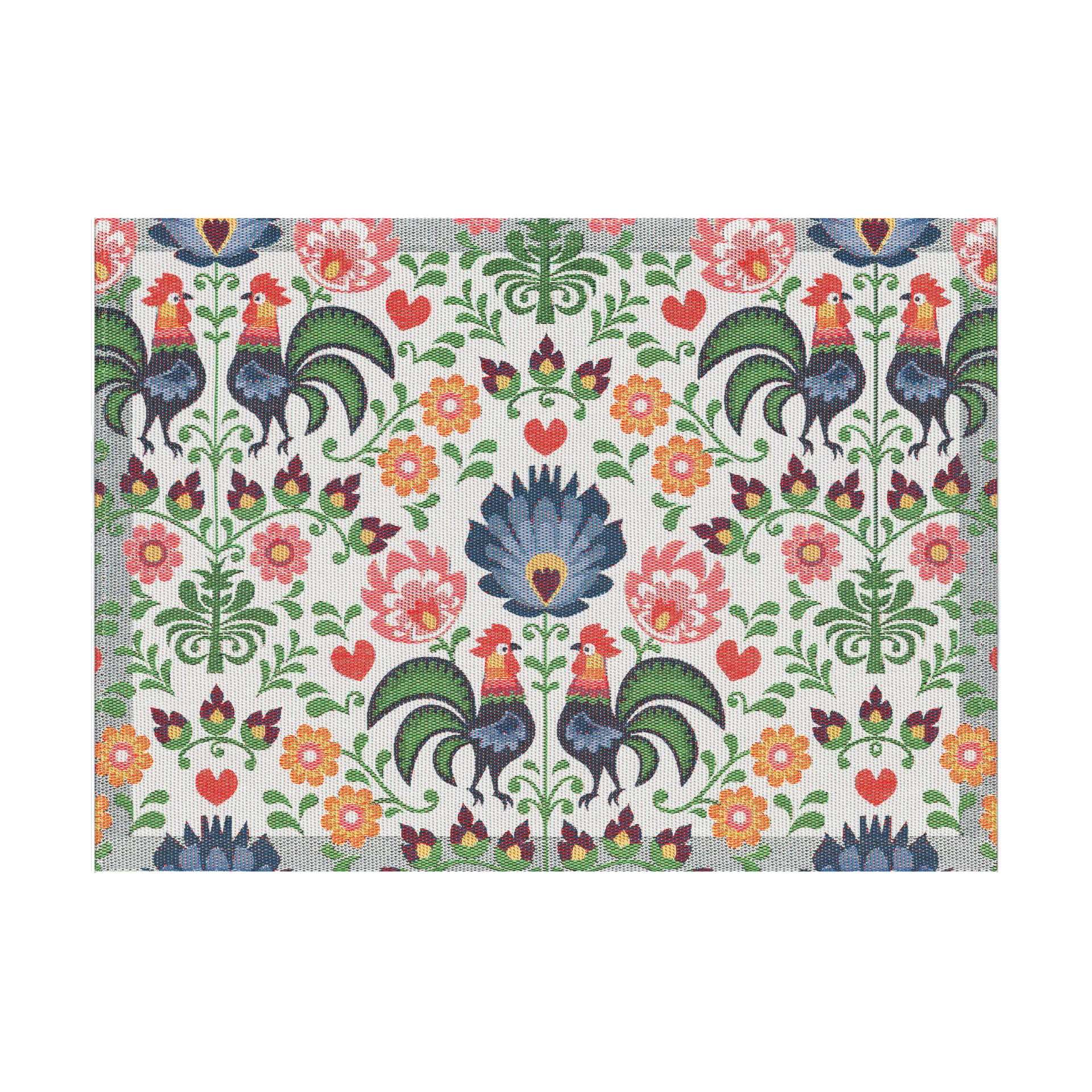Rooster placemat 35x48 cm, Multi Ekelund Linneväveri