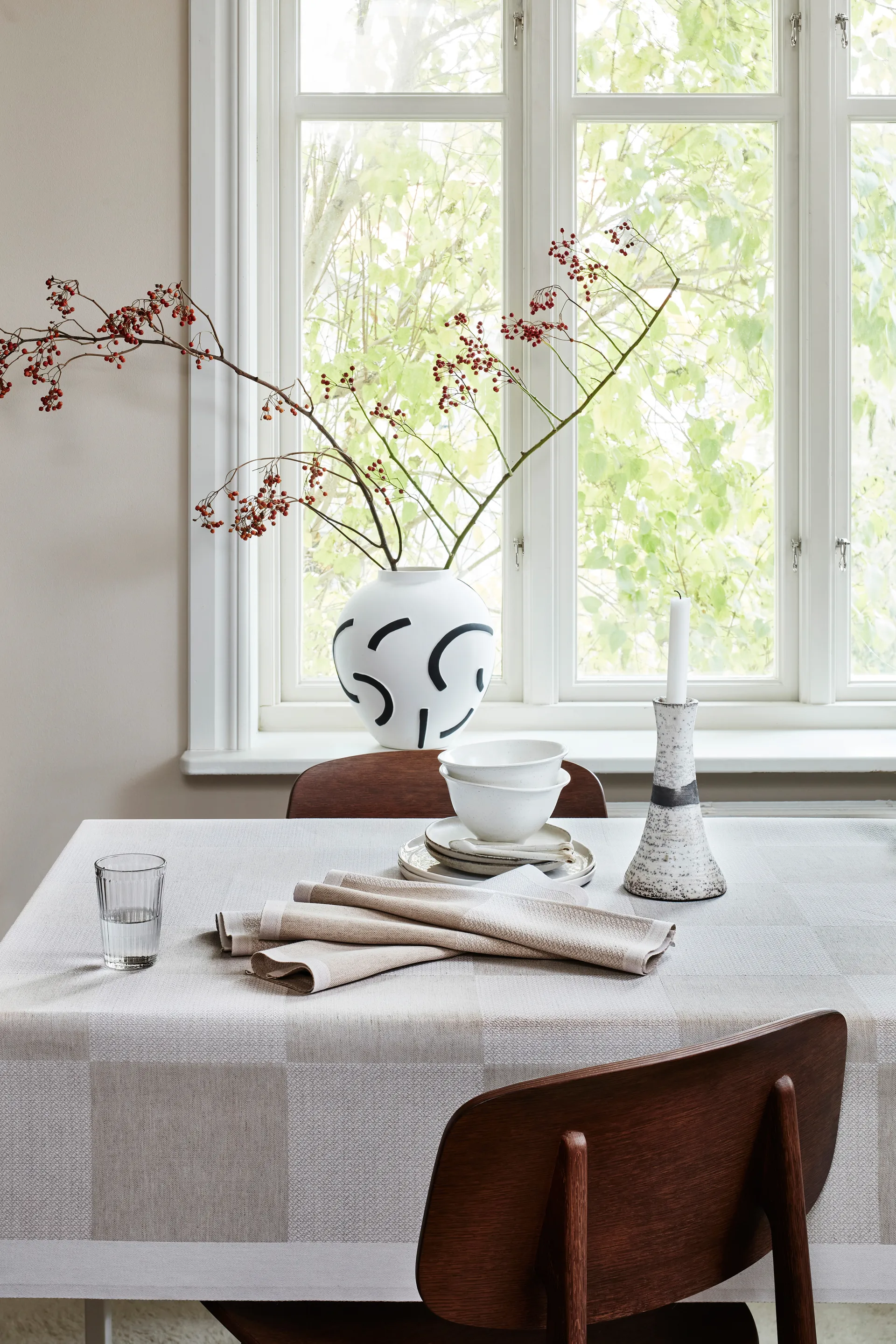 Ruta tablecloth unbleached, 150x350 cm Ekelund Linneväveri