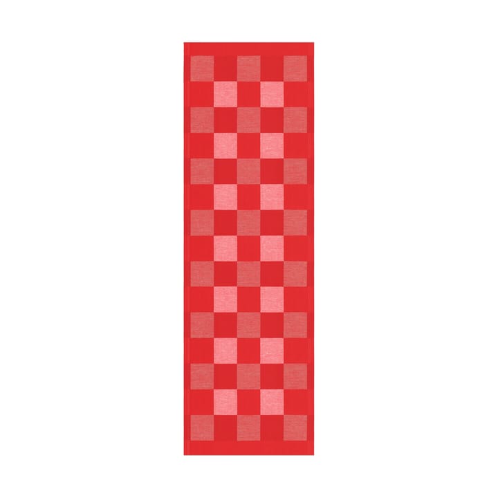 Schack runner red - 35x110 cm - Ekelund Linneväveri
