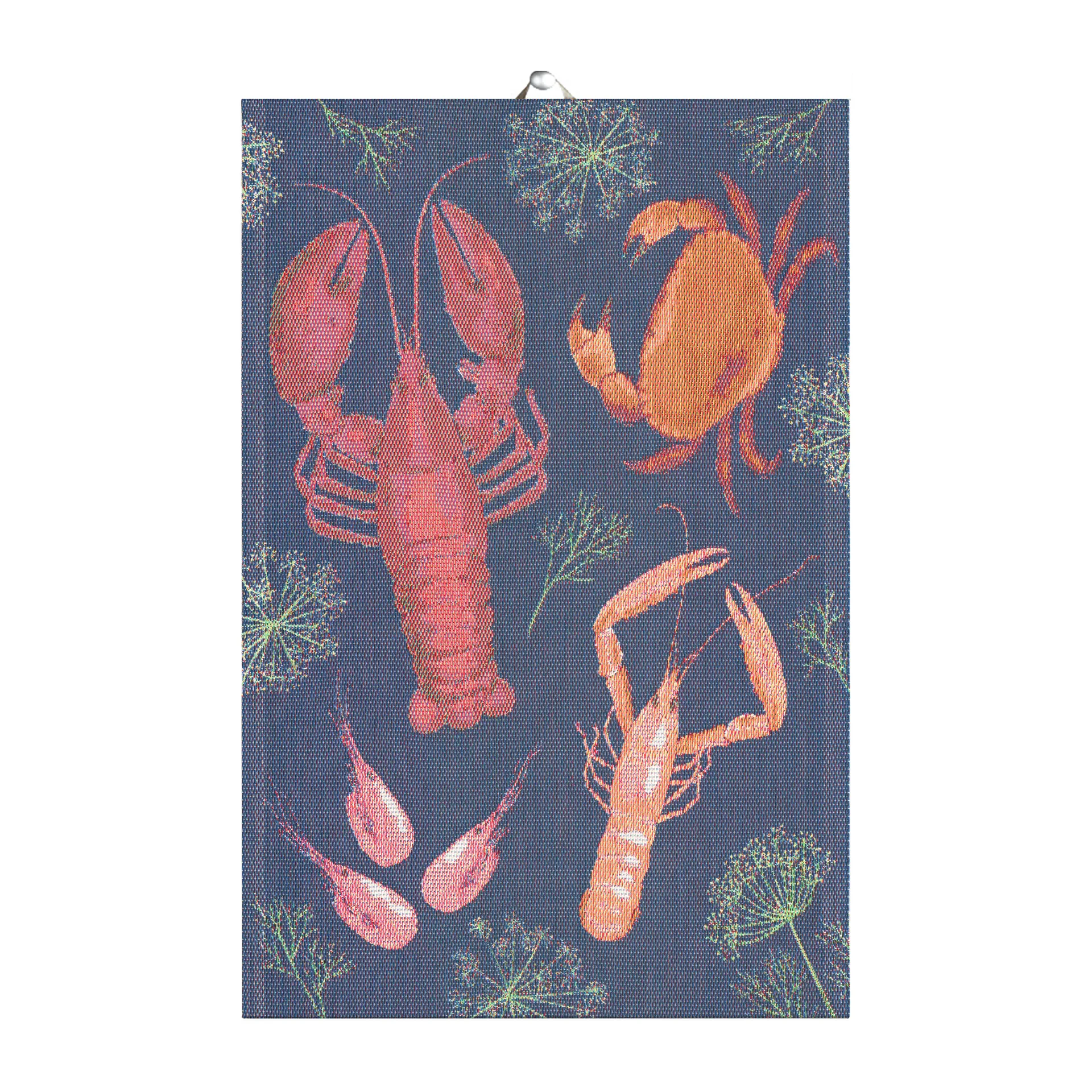 Shellfish party kitchen towel, 40x60 cm Ekelund Linneväveri