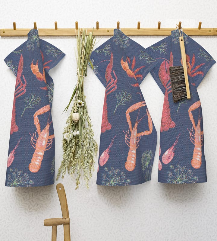 Shellfish party kitchen towel, 40x60 cm Ekelund Linneväveri