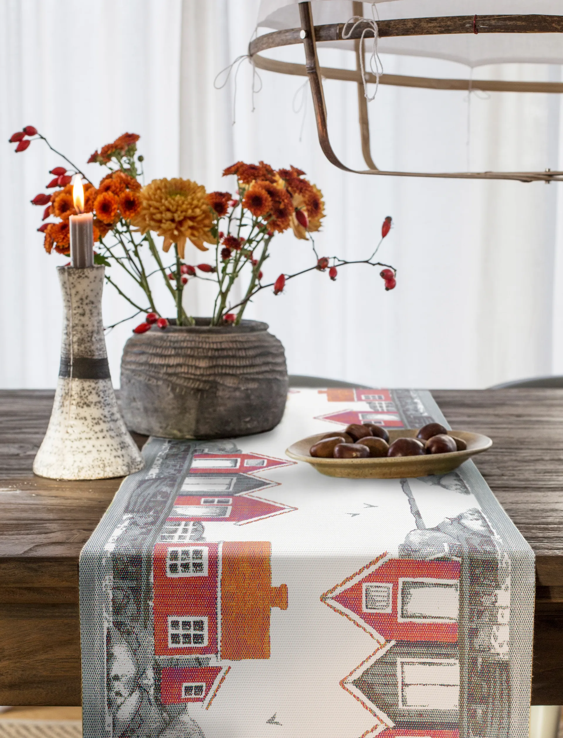 Skärgård table runner 35x120 cm, Multi Ekelund Linneväveri