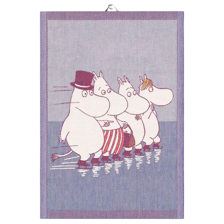Skating kitchen towel 35x50 cm - Blue - Ekelund Linneväveri