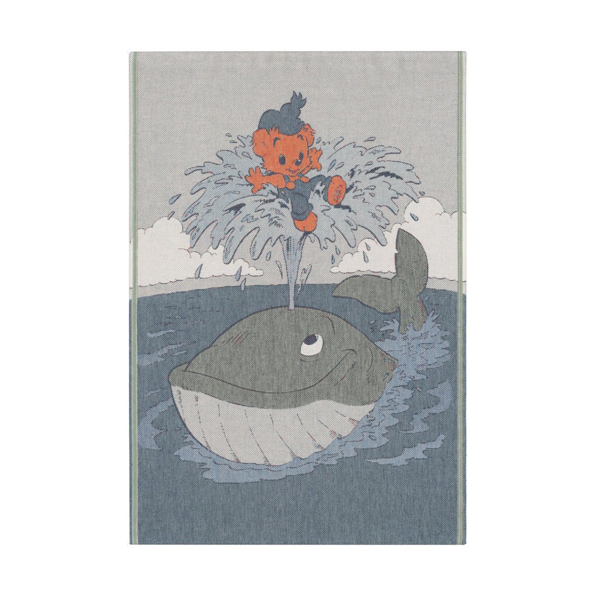Ekelund Linneväveri Skattsökarfärden baby blanket 72x105 cm Blue