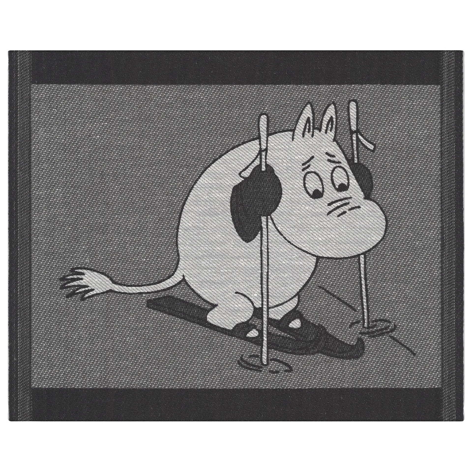 Skiing dish towel 28x35 cm, black Ekelund Linneväveri