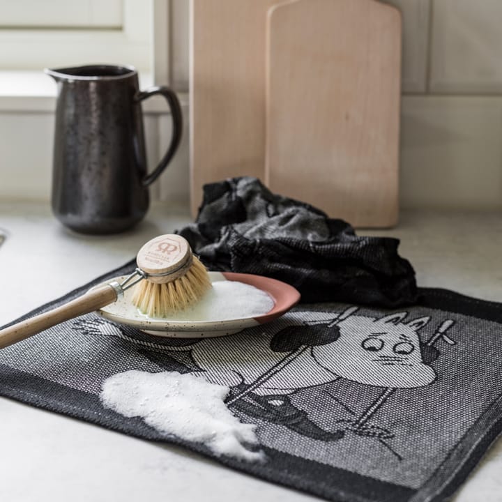 Skiing dish towel 28x35 cm, black Ekelund Linneväveri