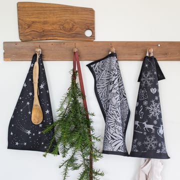 Stjärnfall kitchen towel 35x50 cm - black - Ekelund Linneväveri