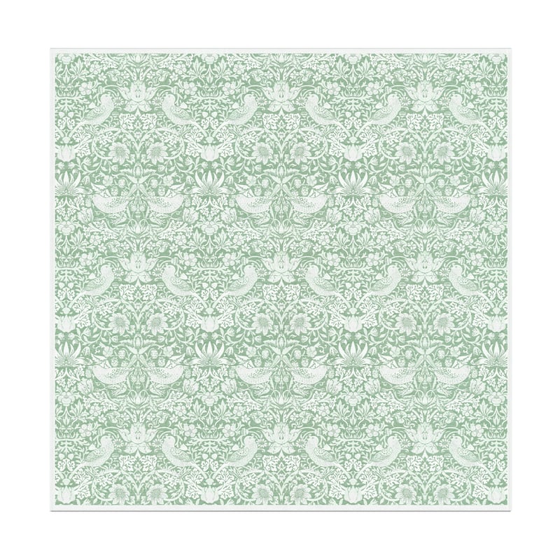 Ekelund Linneväveri Strawberry Thief tablecloth 150x150 cm Green