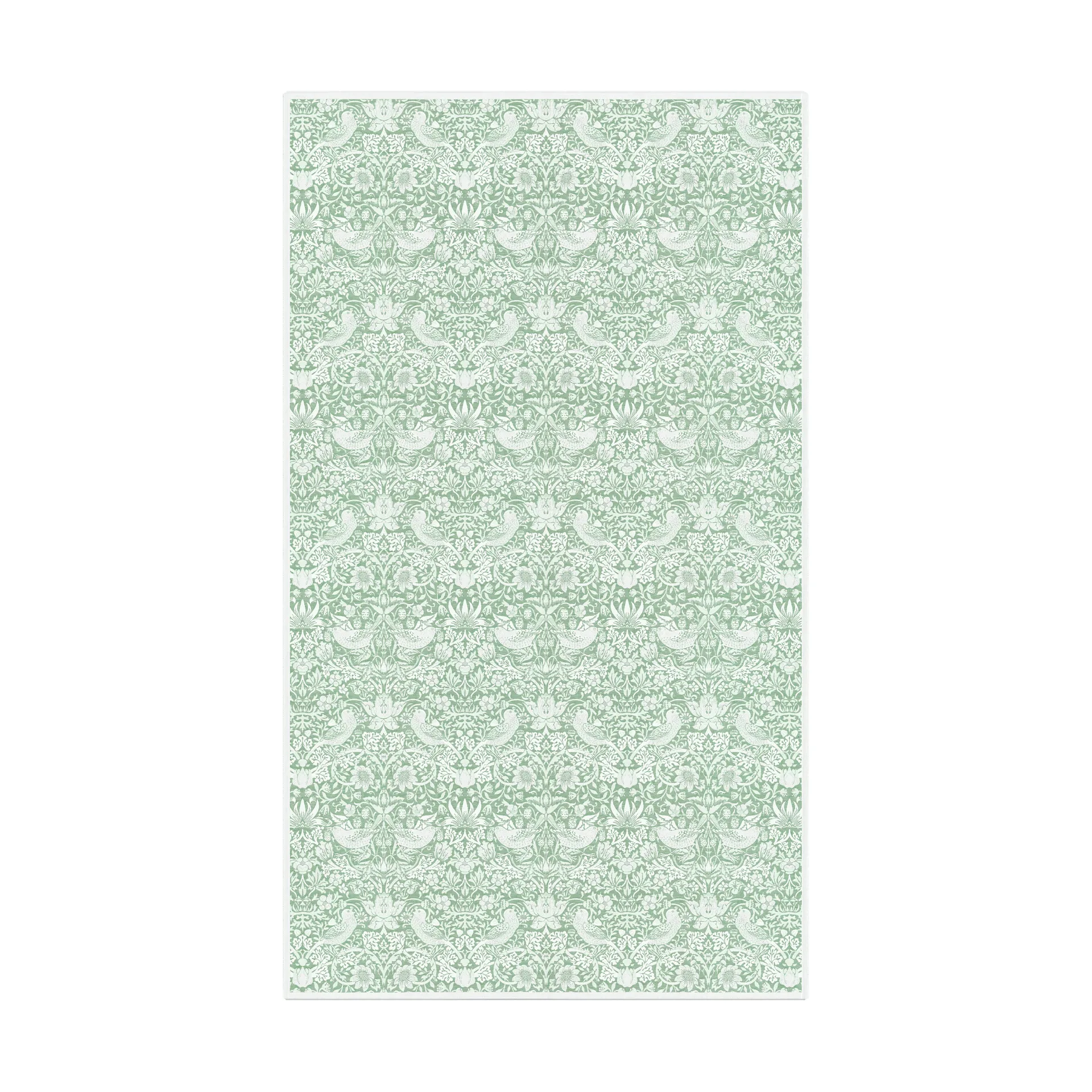 Strawberry Thief tablecloth 150x250 cm, Green Ekelund Linneväveri