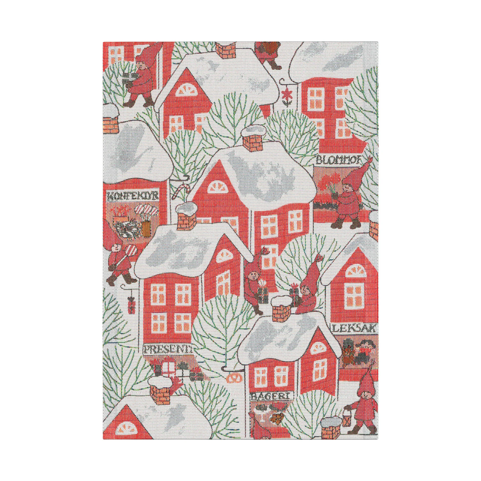 Tomtebyn kitchen towel 35x50 cm, Red Ekelund Linneväveri