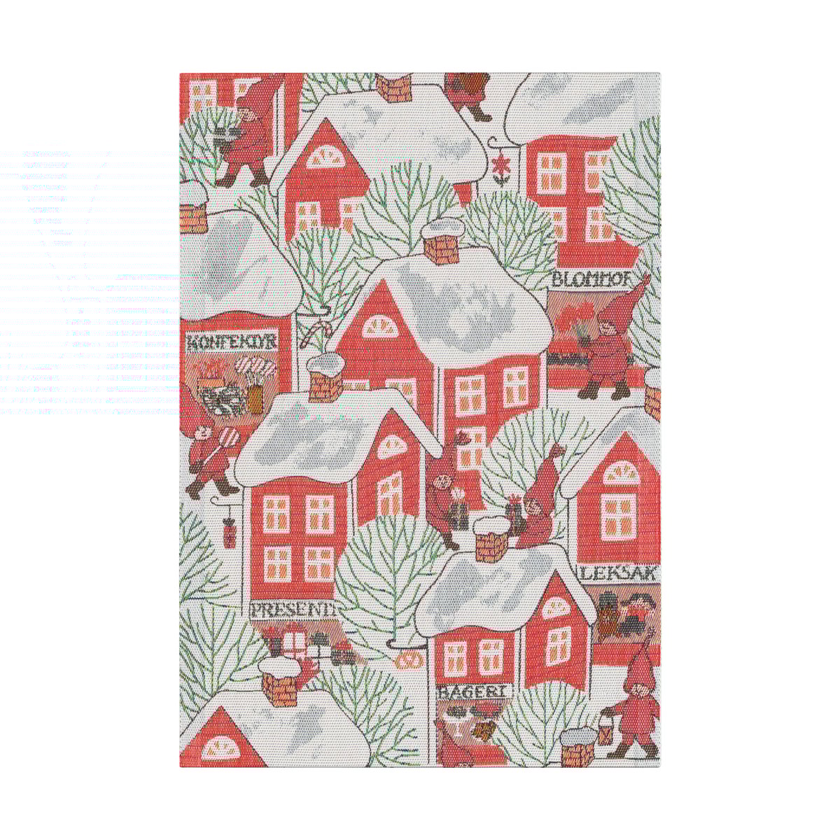 Ekelund Linneväveri Tomtebyn kitchen towel 35x50 cm Red