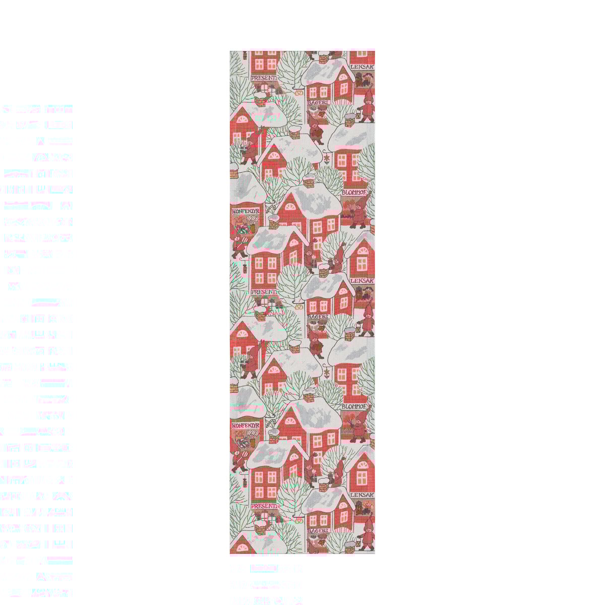 Ekelund Linneväveri Tomtebyn table runner 35x120 cm Red