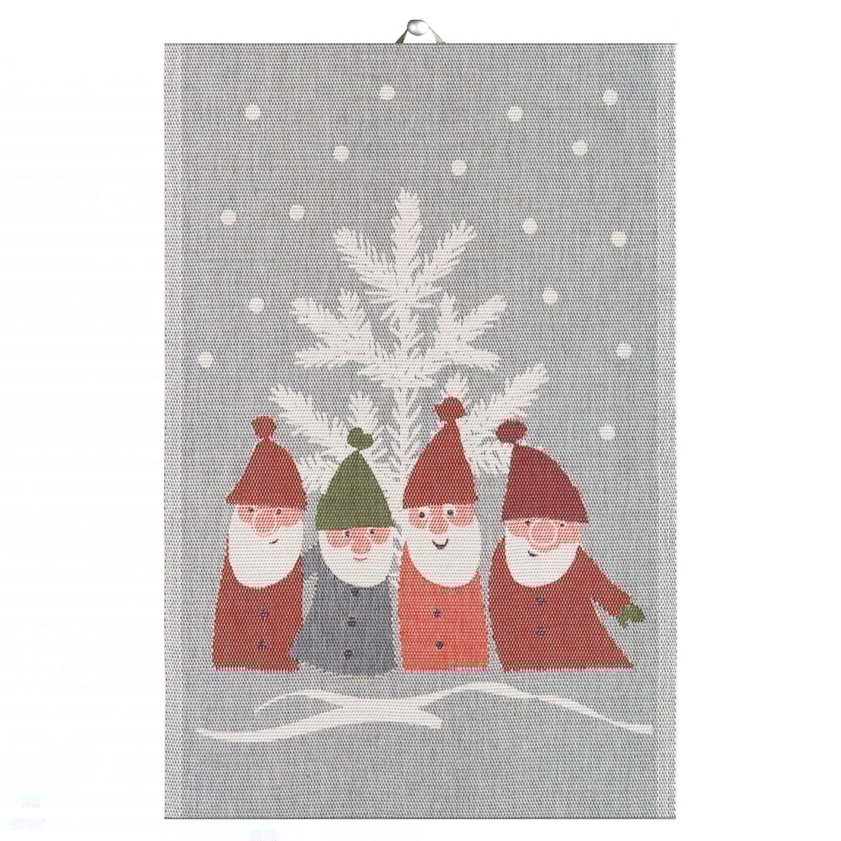 Ekelund Linneväveri Tomtemöte kitchen towel 40x60 cm Grey-white