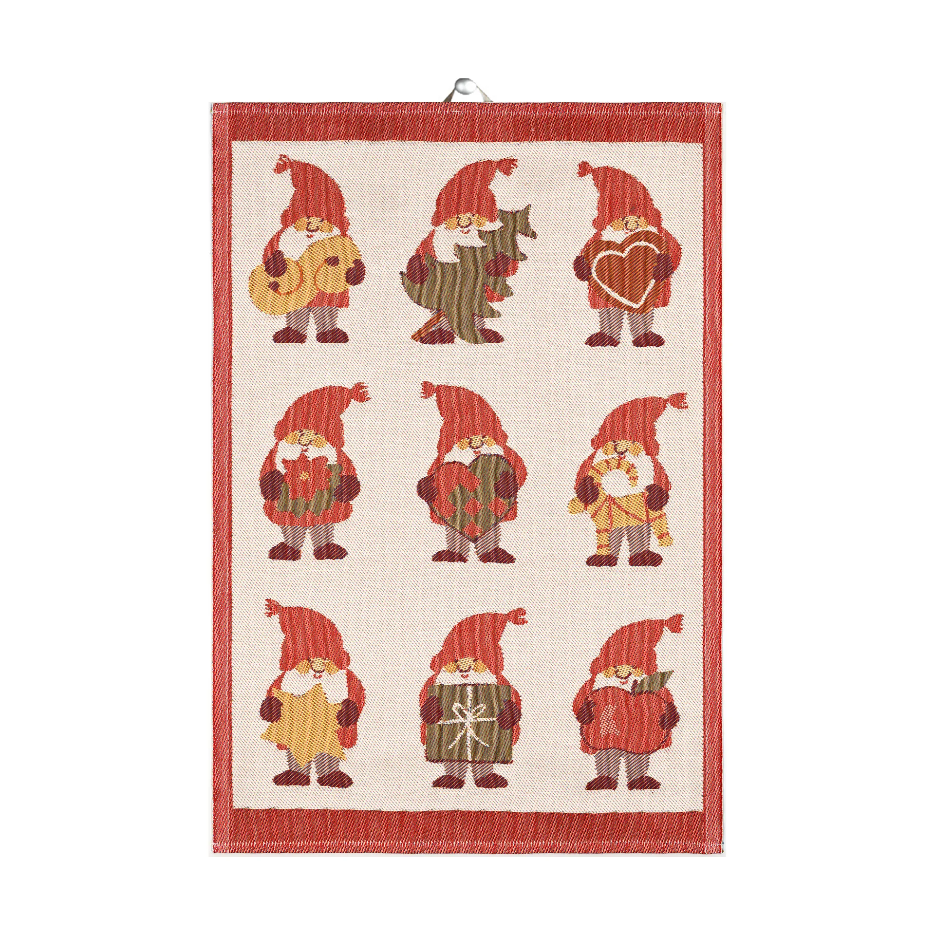 Tomtemys kitchen towel 35x50 cm, Red Ekelund Linneväveri