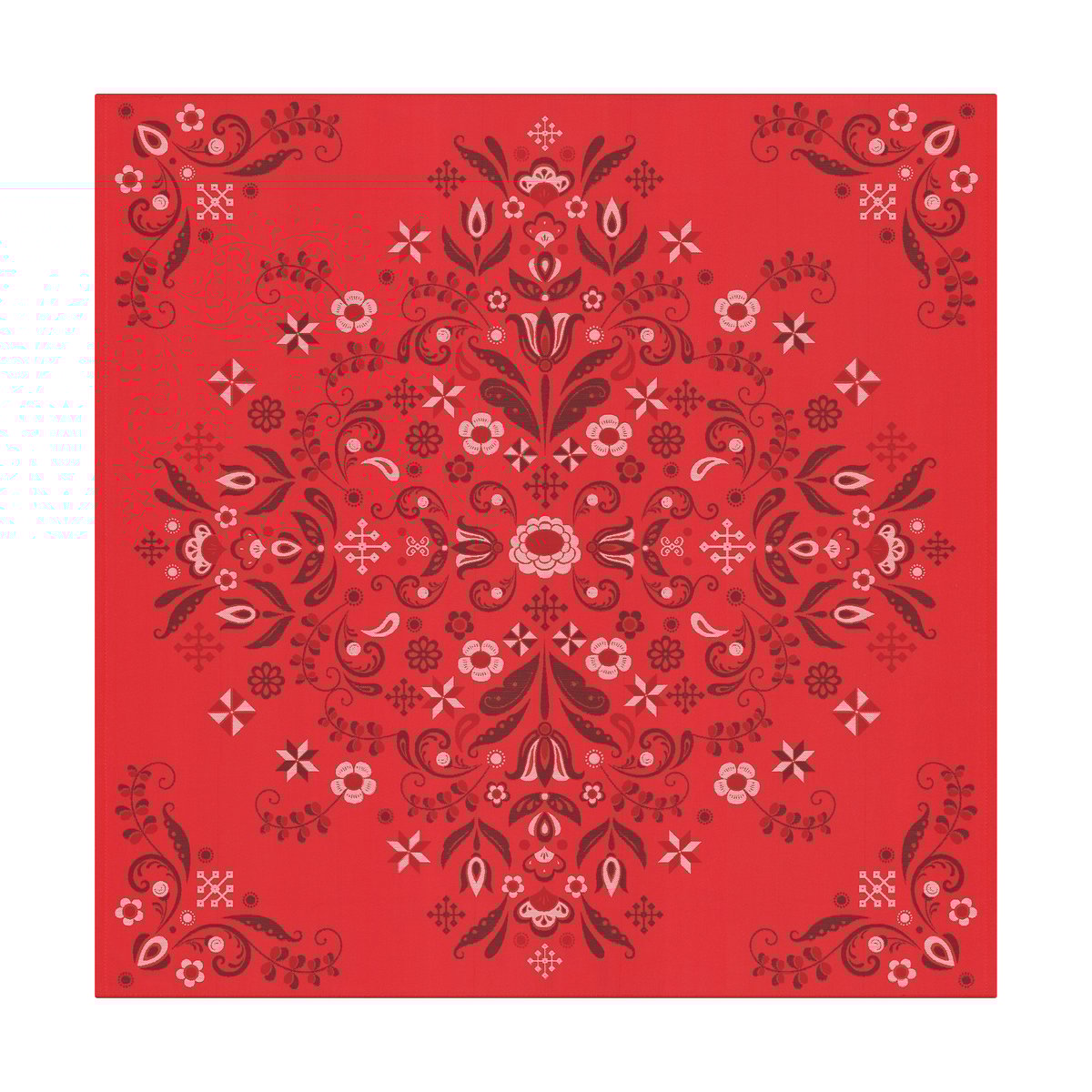 Ekelund Linneväveri Torplyckan tablecloth 145x145 cm Red
