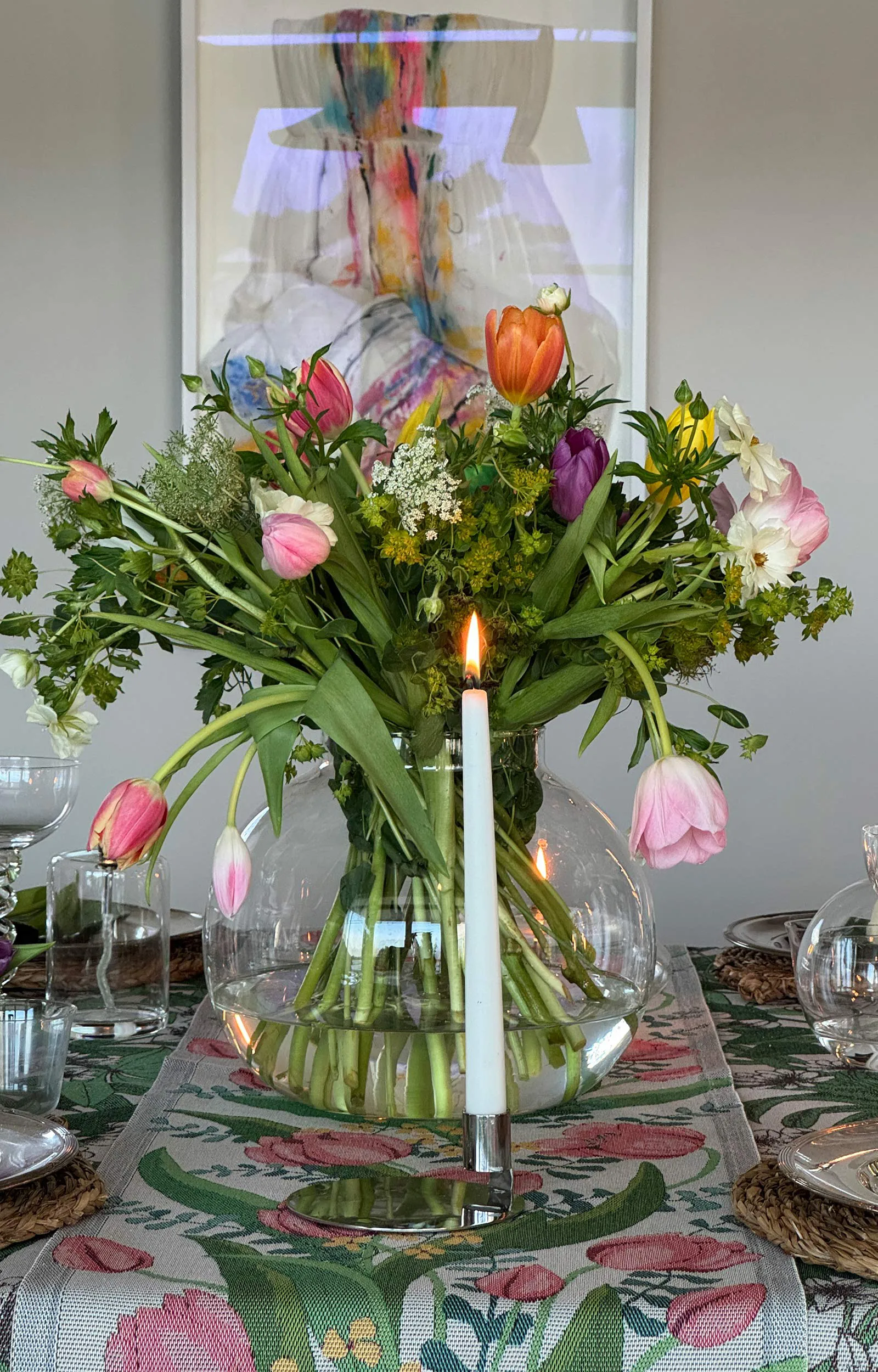 Tulpanlund kitchen towel 35x50 cm, Multi Ekelund Linneväveri