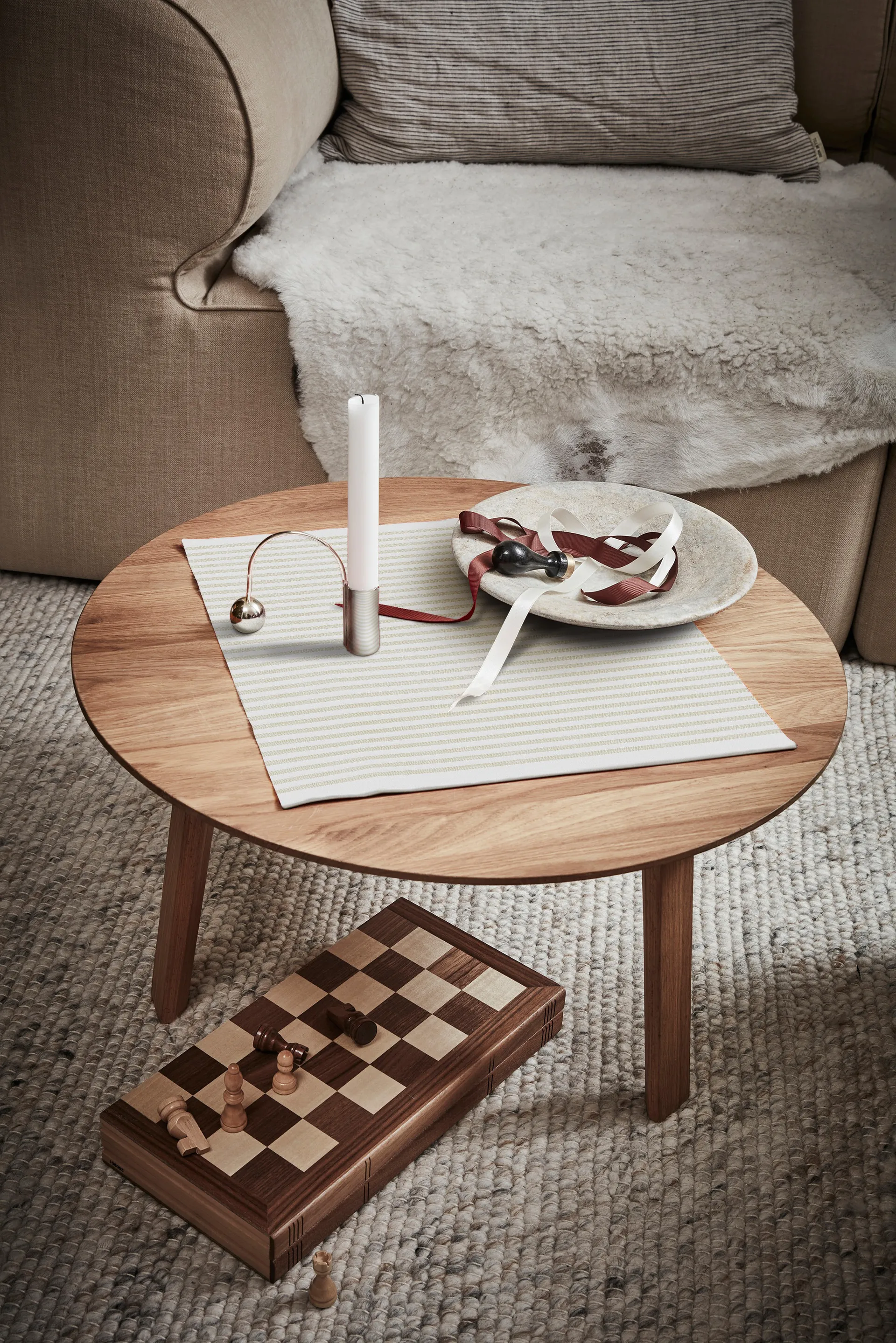 Tvärs napkin 50x50 cm, Unbleached Ekelund Linneväveri