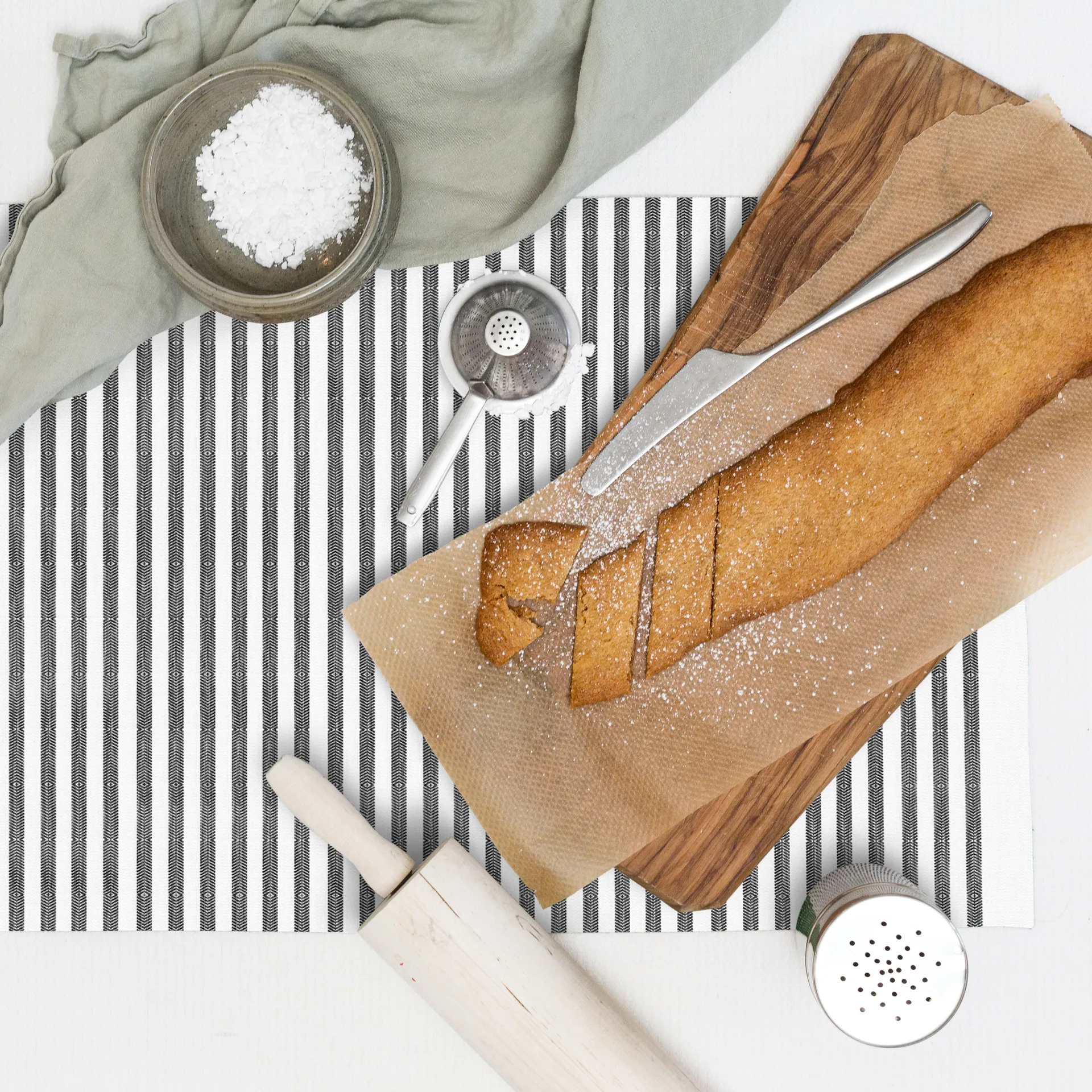 Tvärs placemat grey, 35x48 cm Ekelund Linneväveri