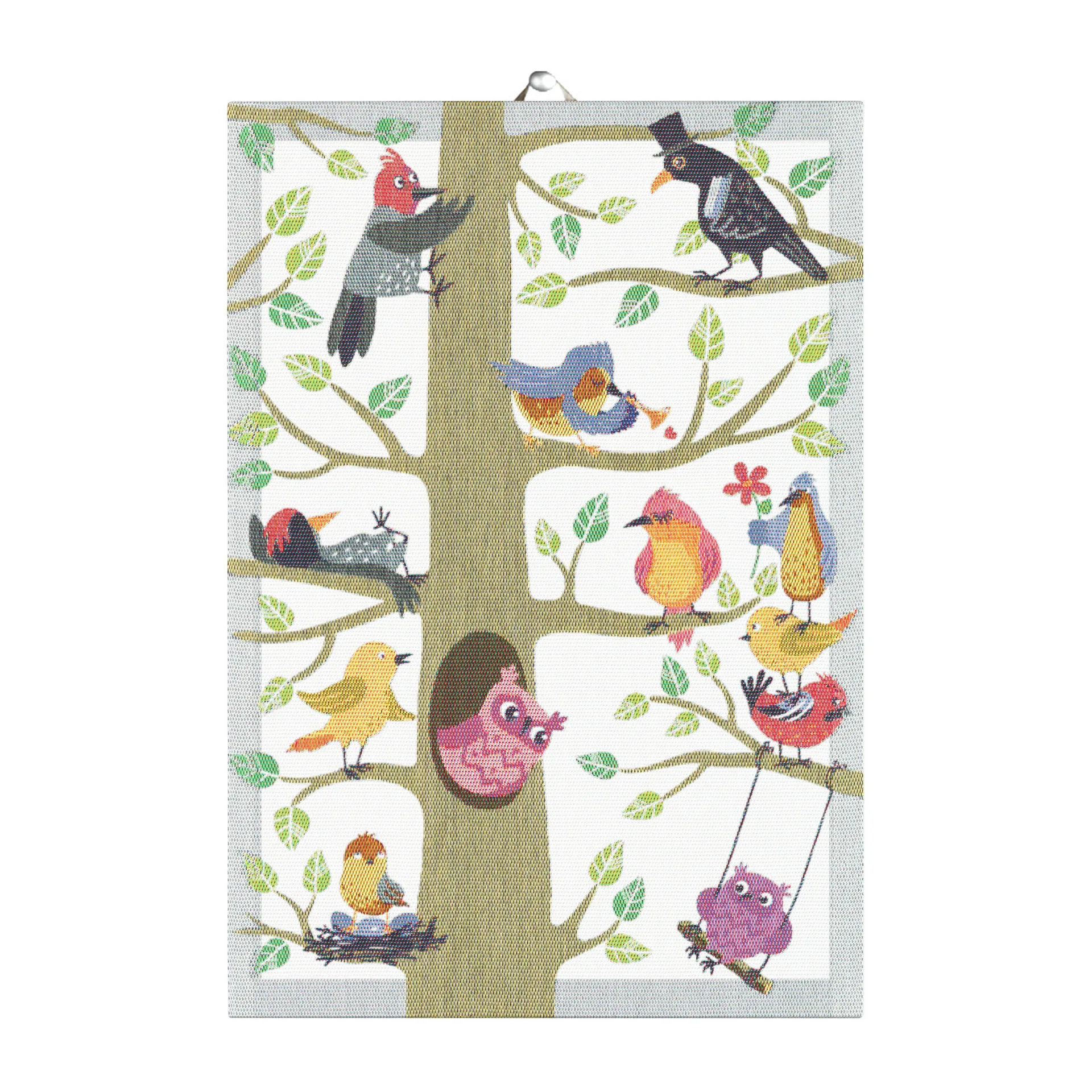 Vårfåglar kitchen towel, 35x50 cm Ekelund Linneväveri