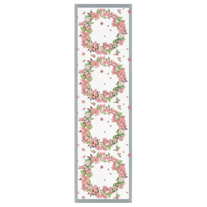 Vårkrans tablerunner 35x120 cm - Pink - Ekelund Linneväveri