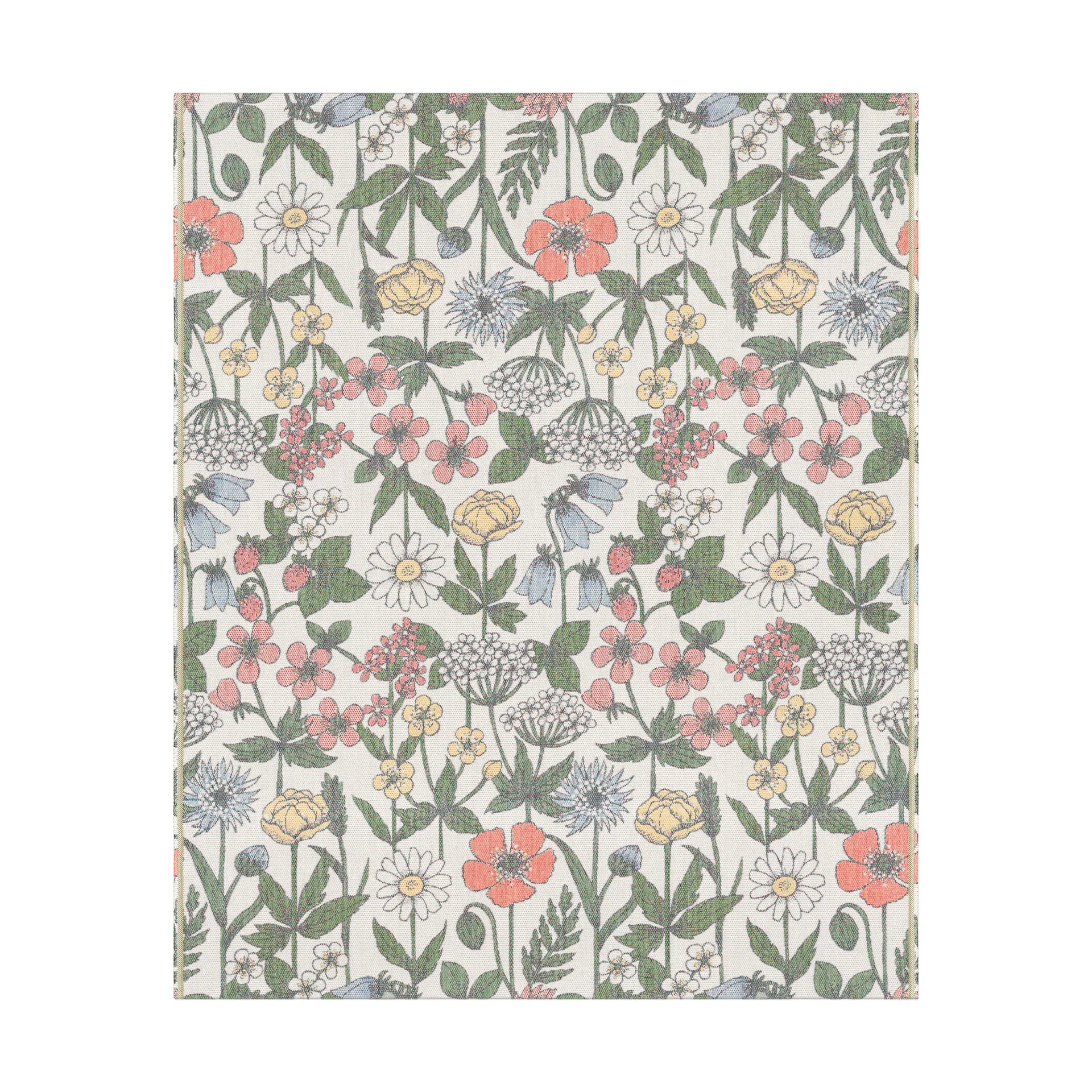 Wildflower cotton blanket 140x170 cm, Multi Ekelund Linneväveri