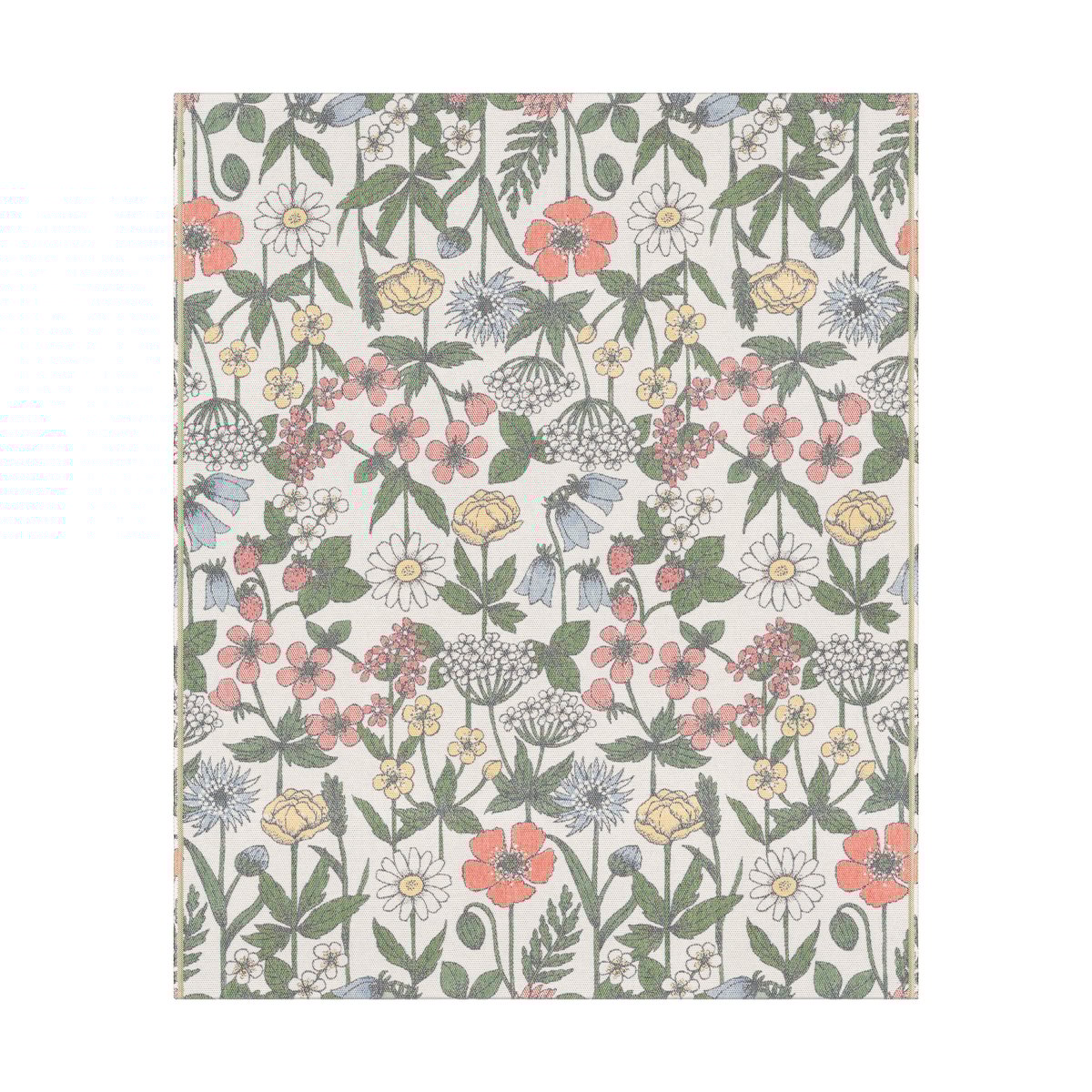 Ekelund Linneväveri Wildflower cotton blanket 140x170 cm Multi