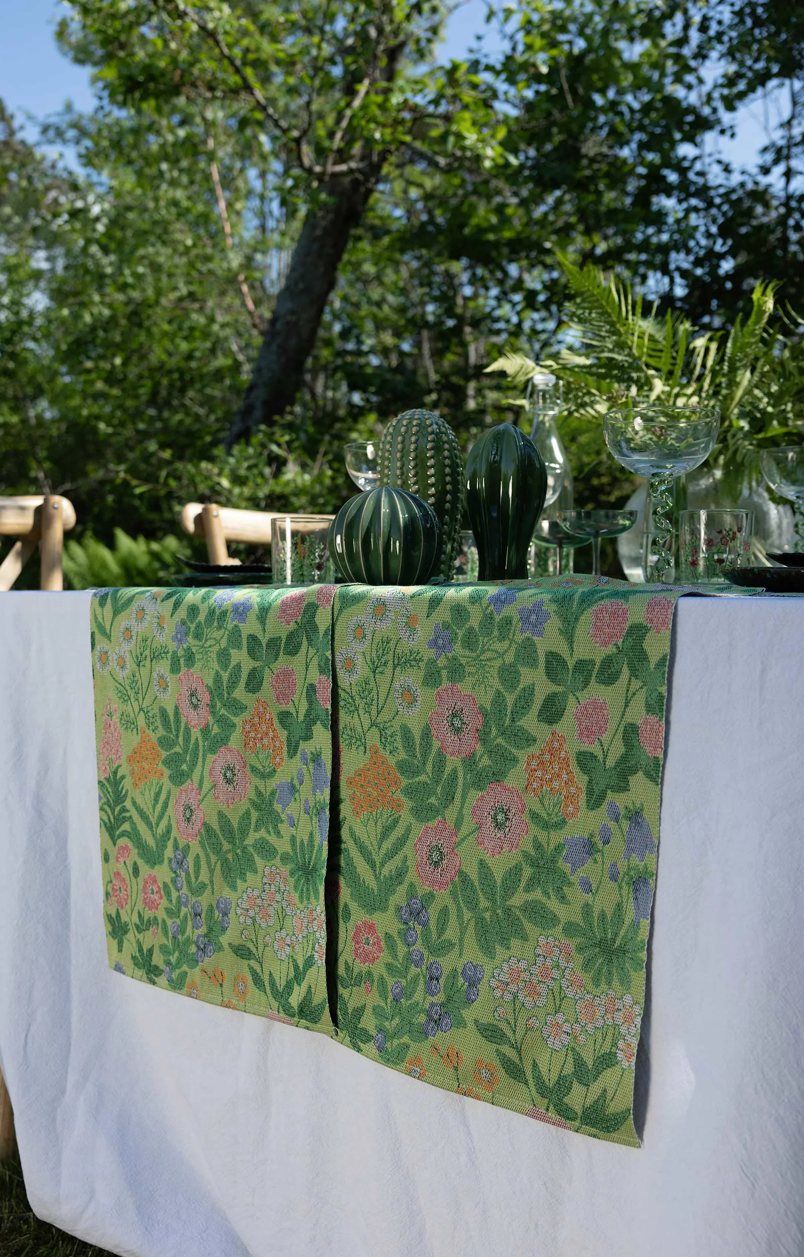 Wildflower cotton blanket 140x170 cm, Multi Ekelund Linneväveri