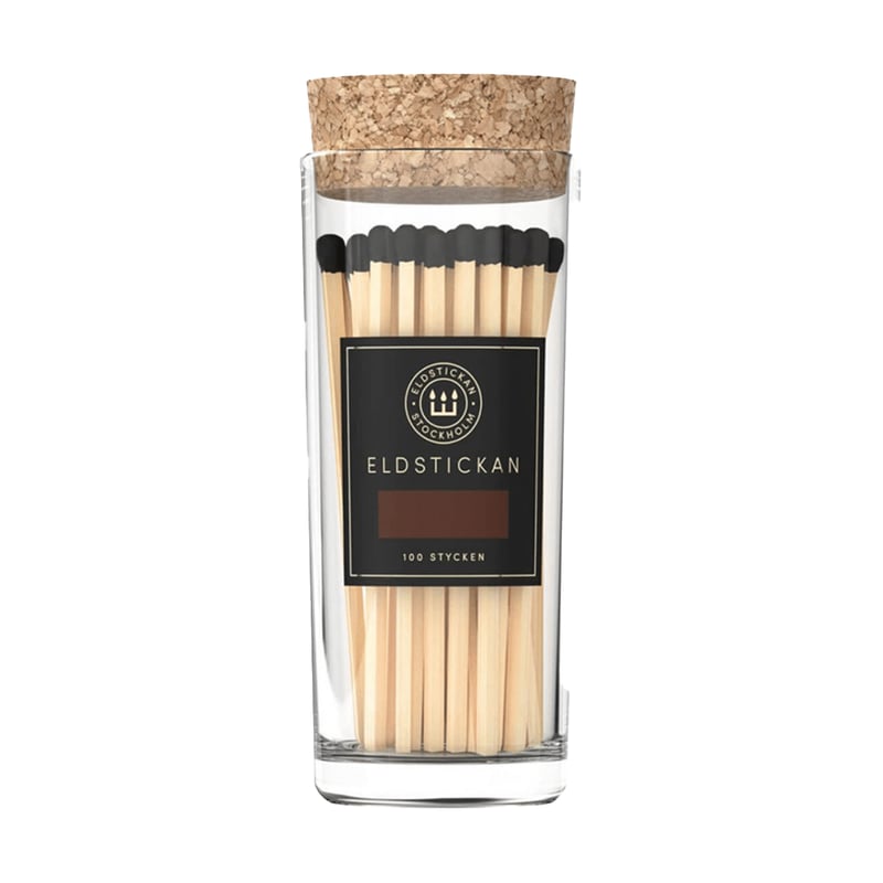 Eldstickan Large Eldstickan matchbox with 100 matches Large black