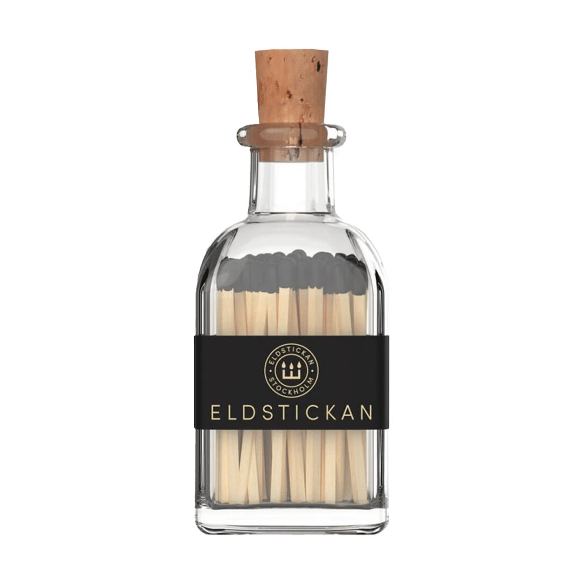 Eldstickan Small Eldstickan matchbox with 60 matches Small black