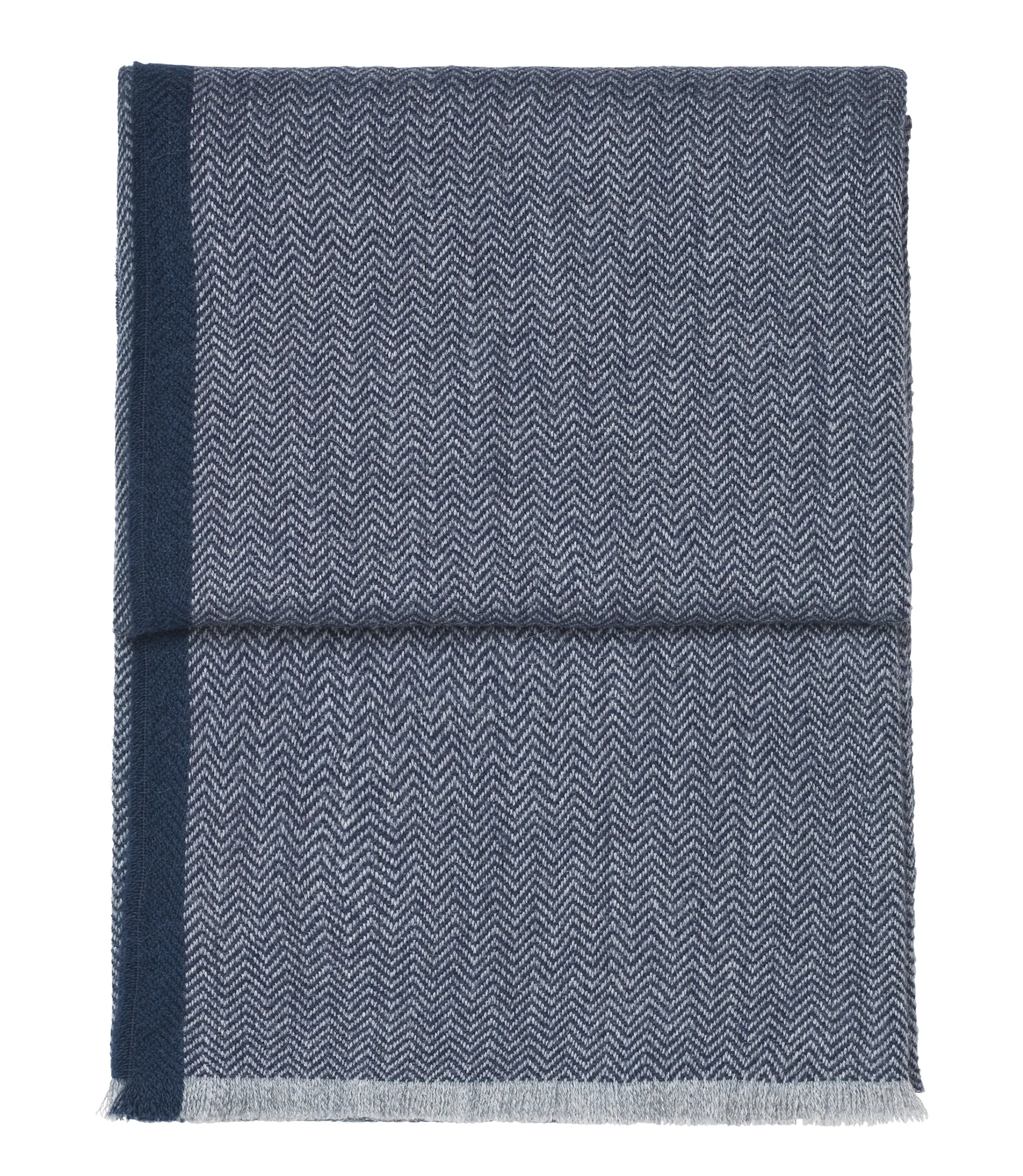 Herringbone throw 130x190 cm, dark blue-grey Elvang Denmark