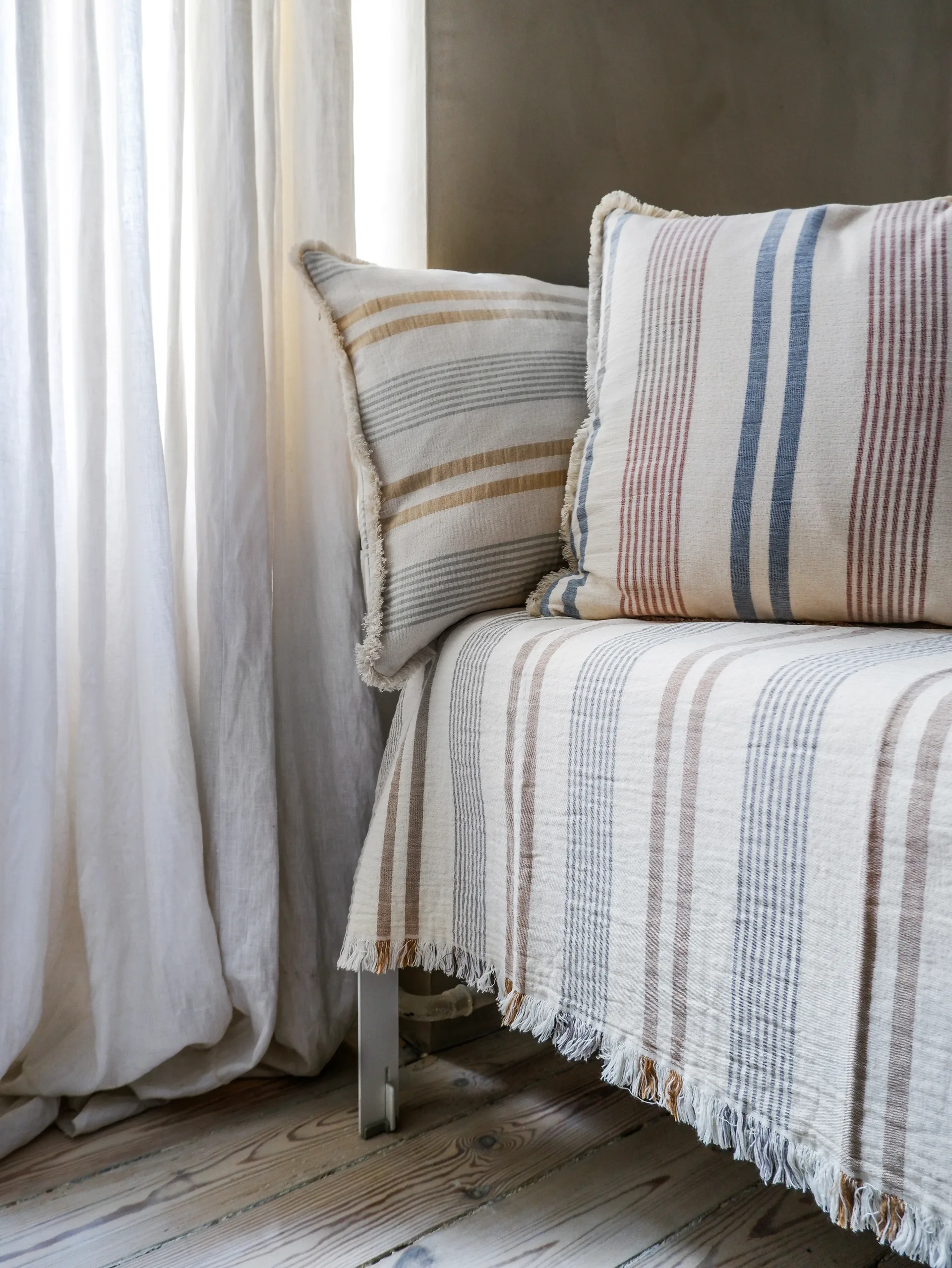 Iris cushion cover 50x50 cm, Blue-Rusty red Elvang Denmark