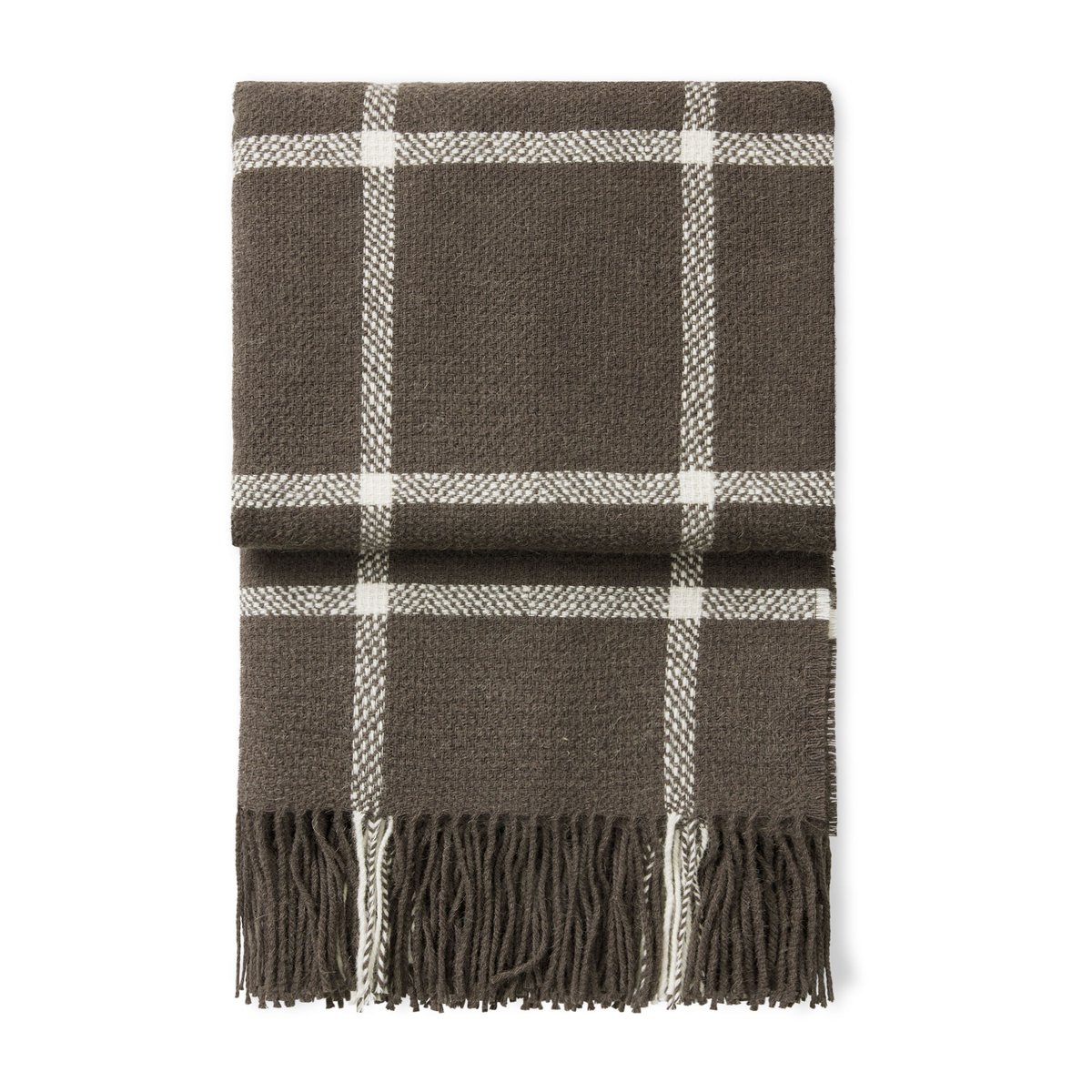 Elvang Denmark Tartan throw 130x190 cm Mocca | Scandinavian Design | Wool blankets & throws | Brown